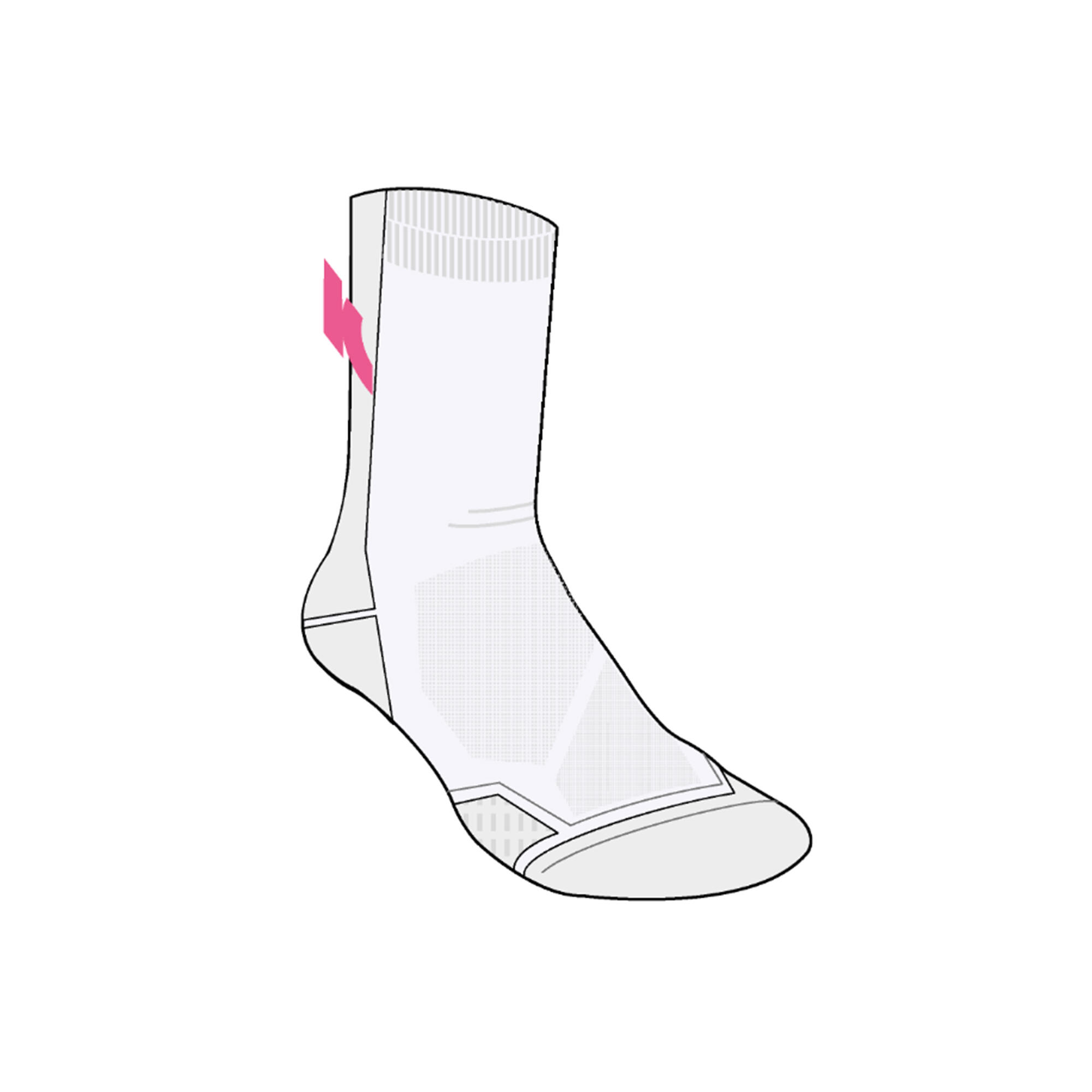 Calze running RUN 900 mid spesse bianco-rosa 6/6