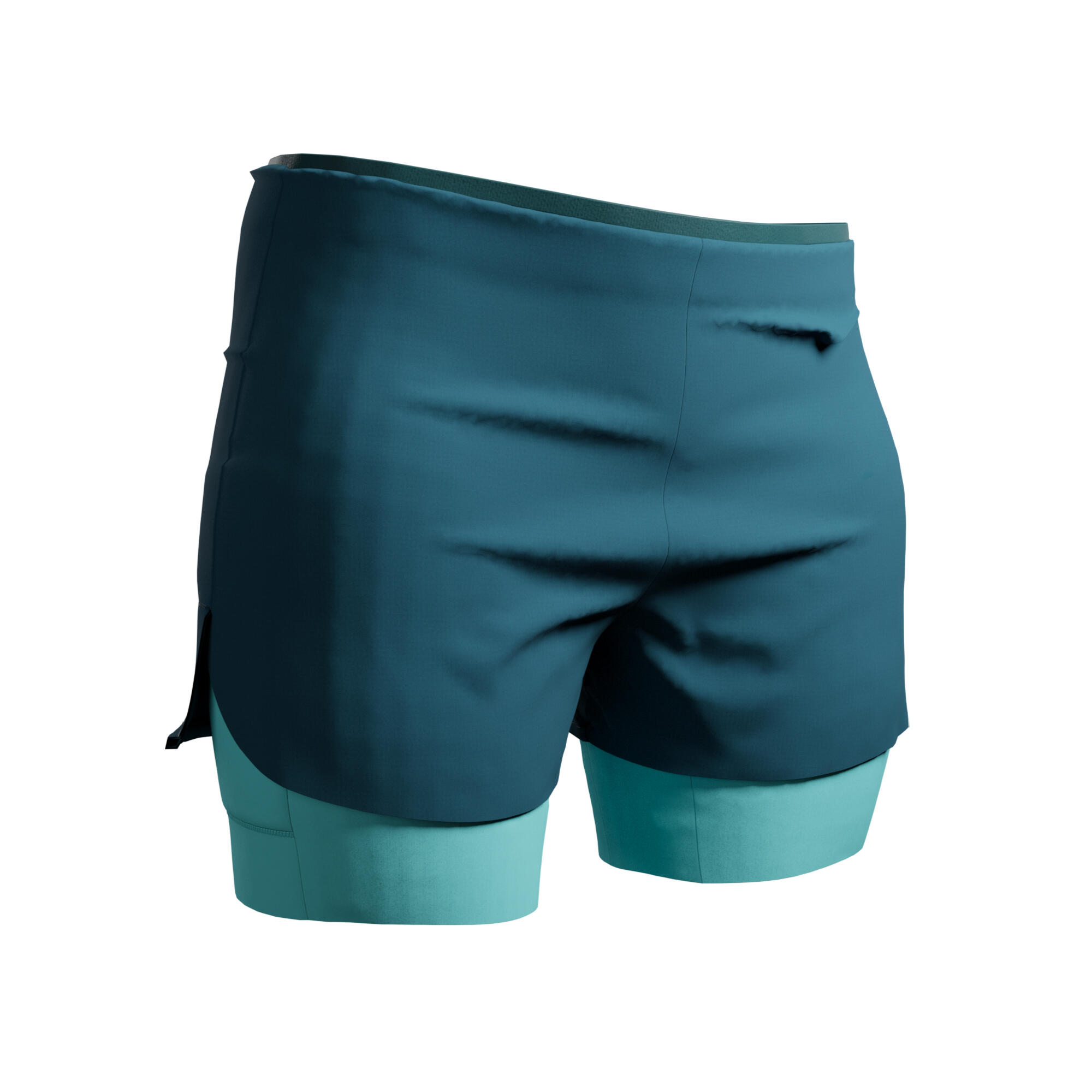 Short de course 2 en 1 femme, Run 500 Confort - KIPRUN