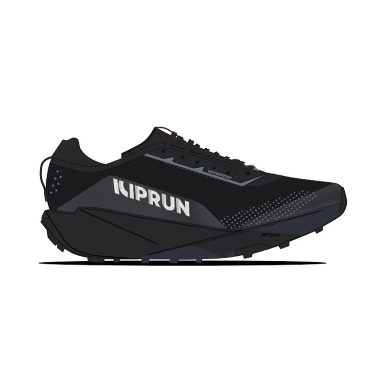 Încălțăminte de alergare trail, Kiprun kipsummit wp, negru Bărbați