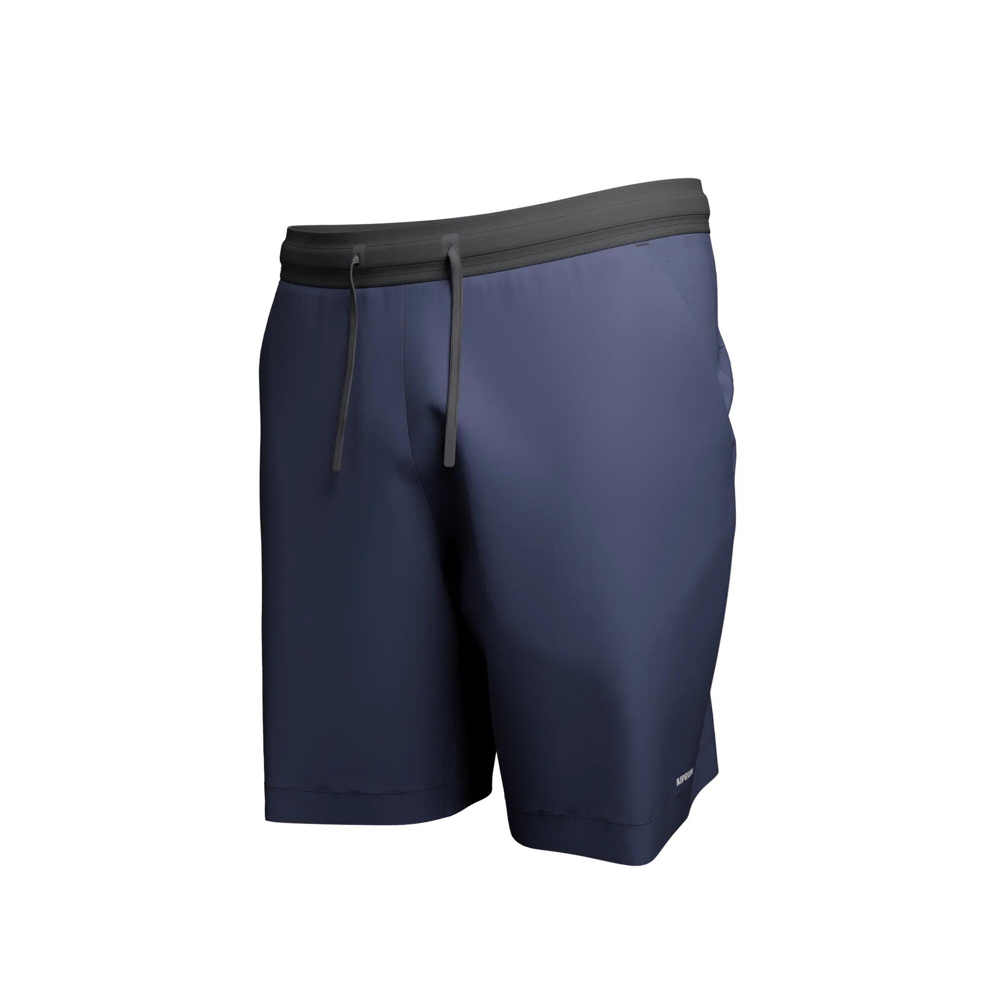 Short de running azul para hombre Kiprun Run 500 Dry 14/14