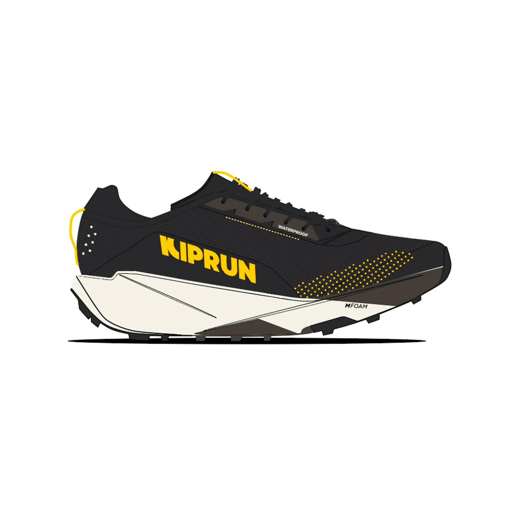 Chaussures de trail running imperméables homme, Kiprun Kipsummit noir et orange 9/9