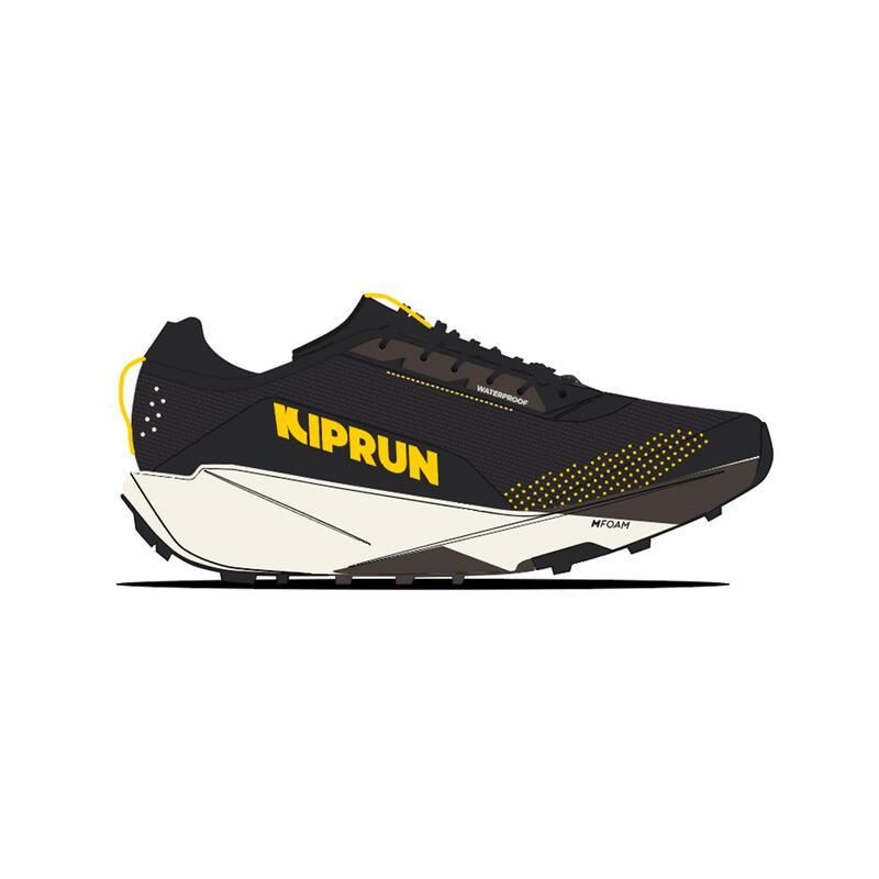 Încălțăminte de alergare trail, impermeabilă, Kiprun Kipsummit Negru-Portocaliu