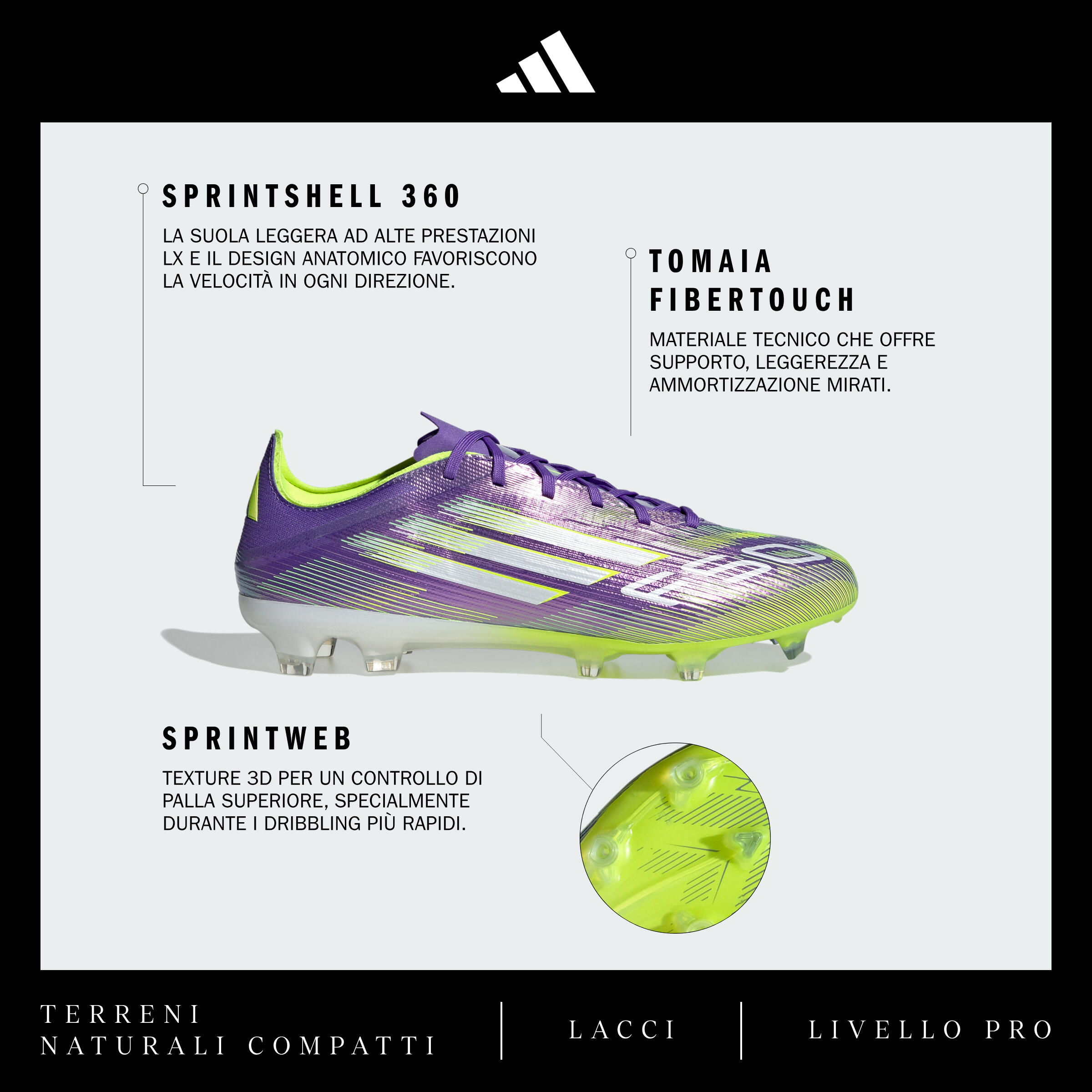 Scarpe calcio F50 PRO FG Viola/Giallo 3/15
