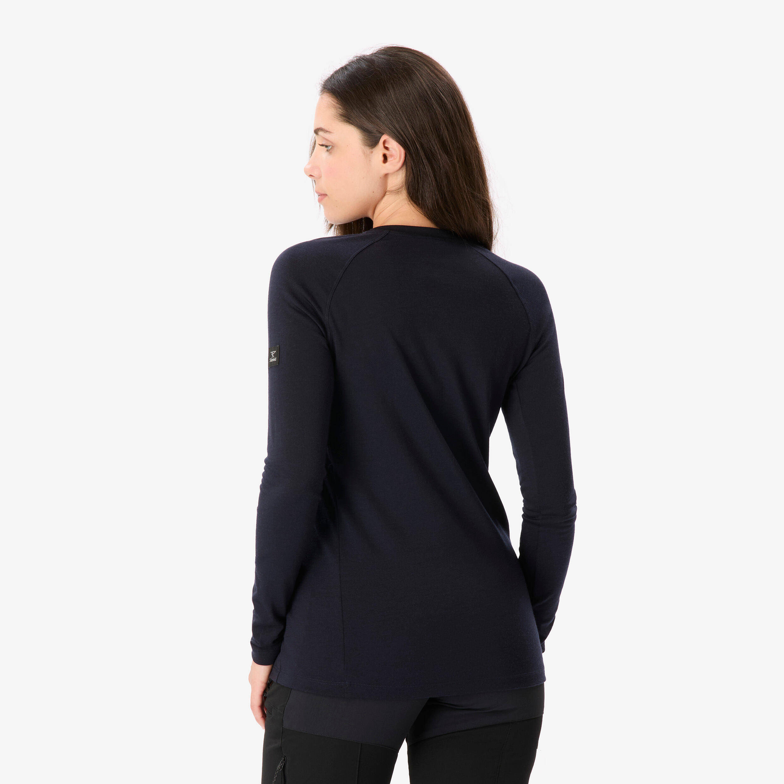 Women’s Merino Wool Long-Sleeved T-Shirt, Merino Resist - Navy -  4