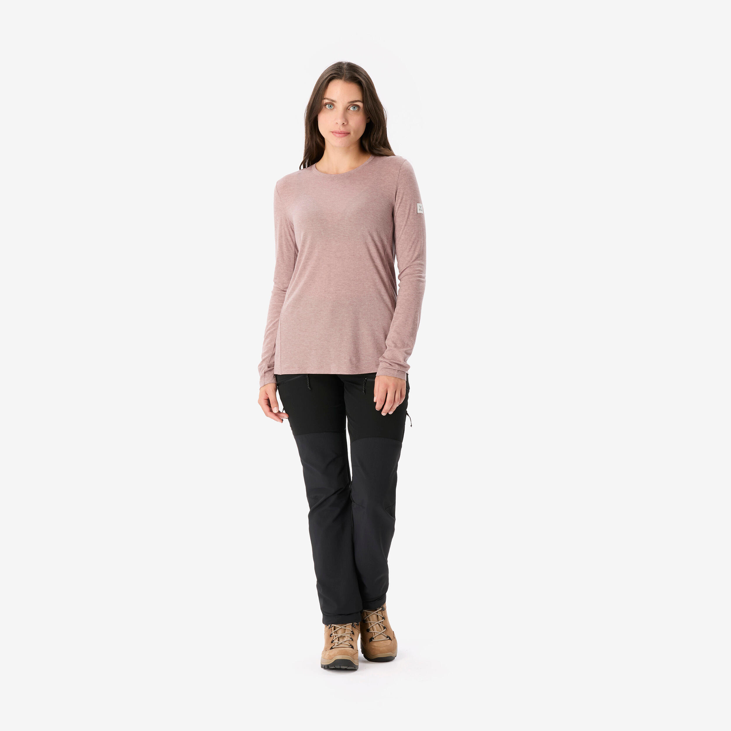 T-shirt maniche lunghe MERINO REC FRESH trekking donna rosa 2/8