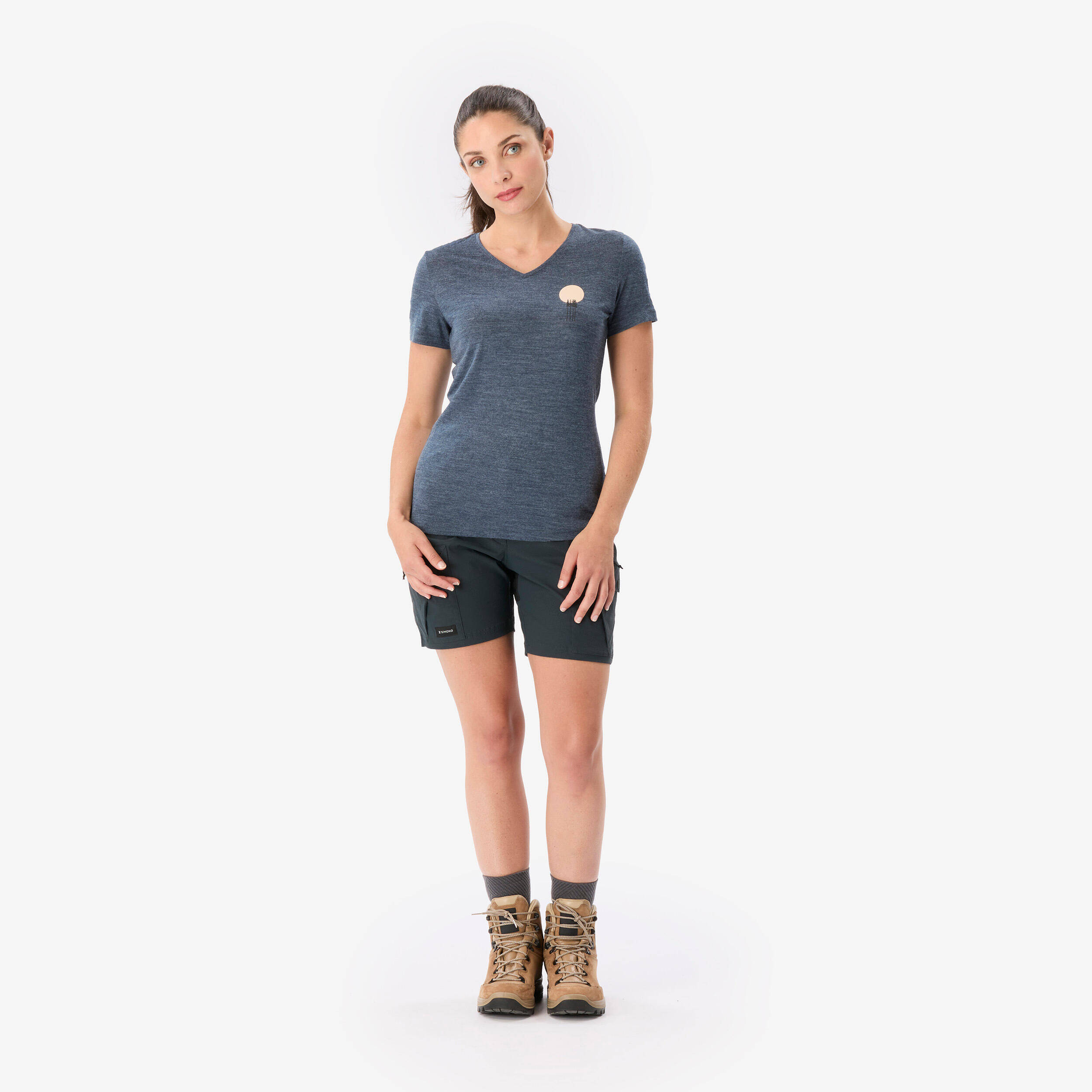 Women’s short-sleeved merino wool T-shirt Merino Fresh - Blue -  2