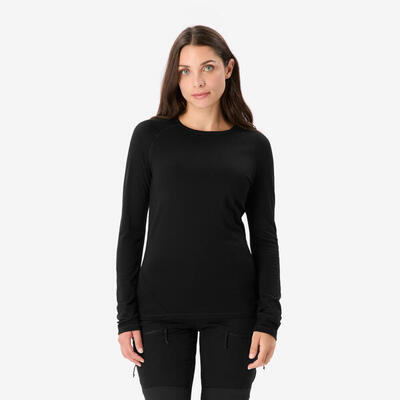 T-shirt 100% lana merinos trekking donna MT500 WOOL greige