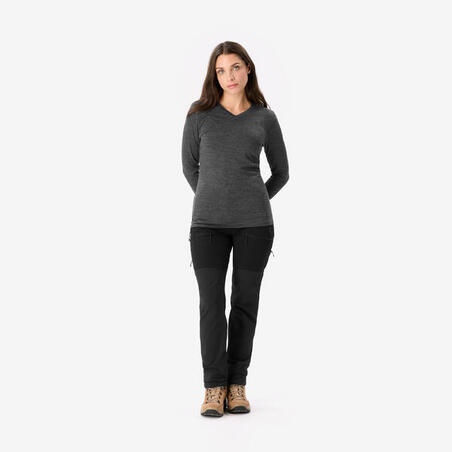 Футболка жіноча Merino Fresh з мериносової вовни для трекінгу чорна