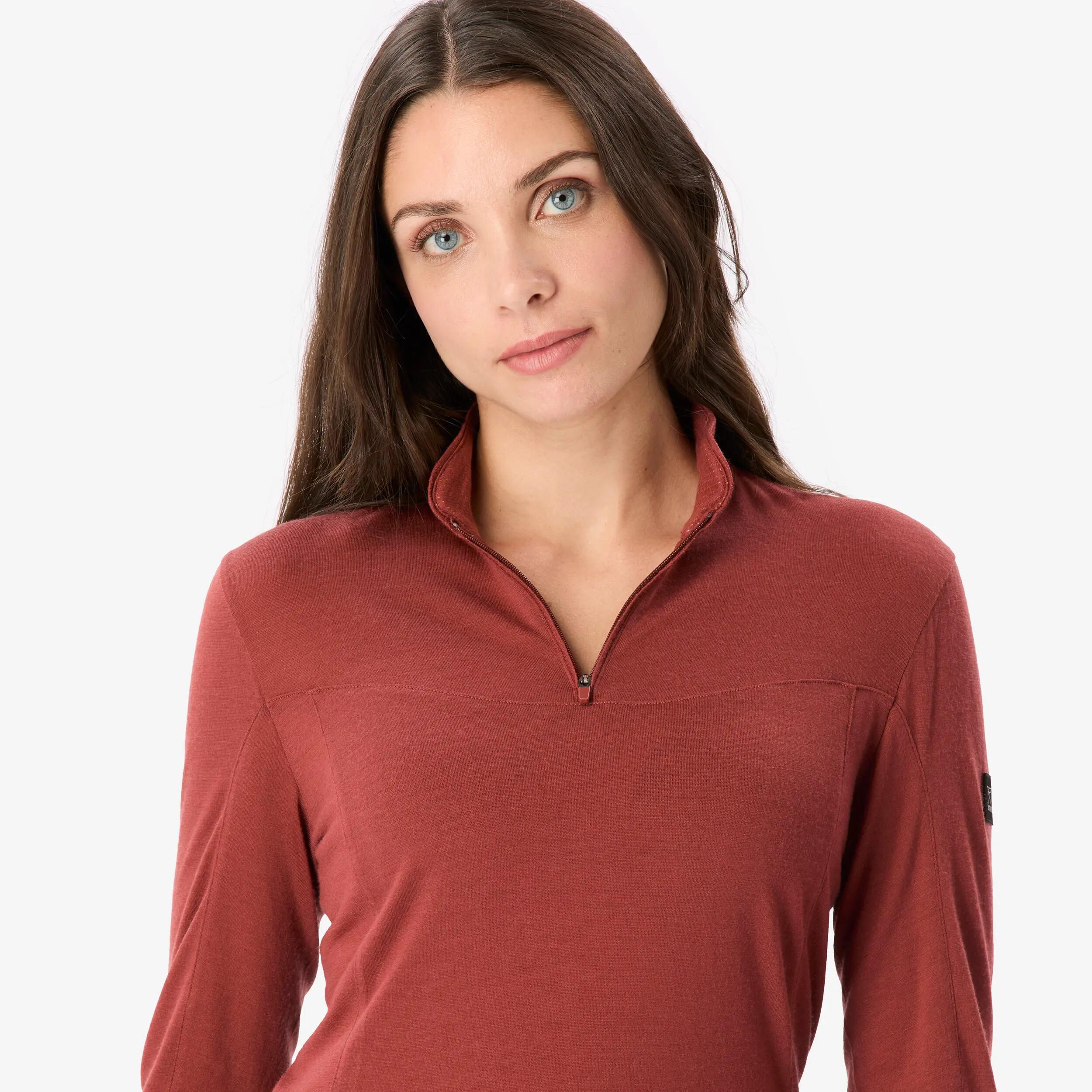 Dámské tričko s dlouhým rukávem se zipem u krku z vlny merino Merino Resist 3/9