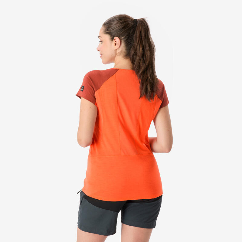 Dámské tričko na trek s krátkým rukávem z merino vlny Merino Resist