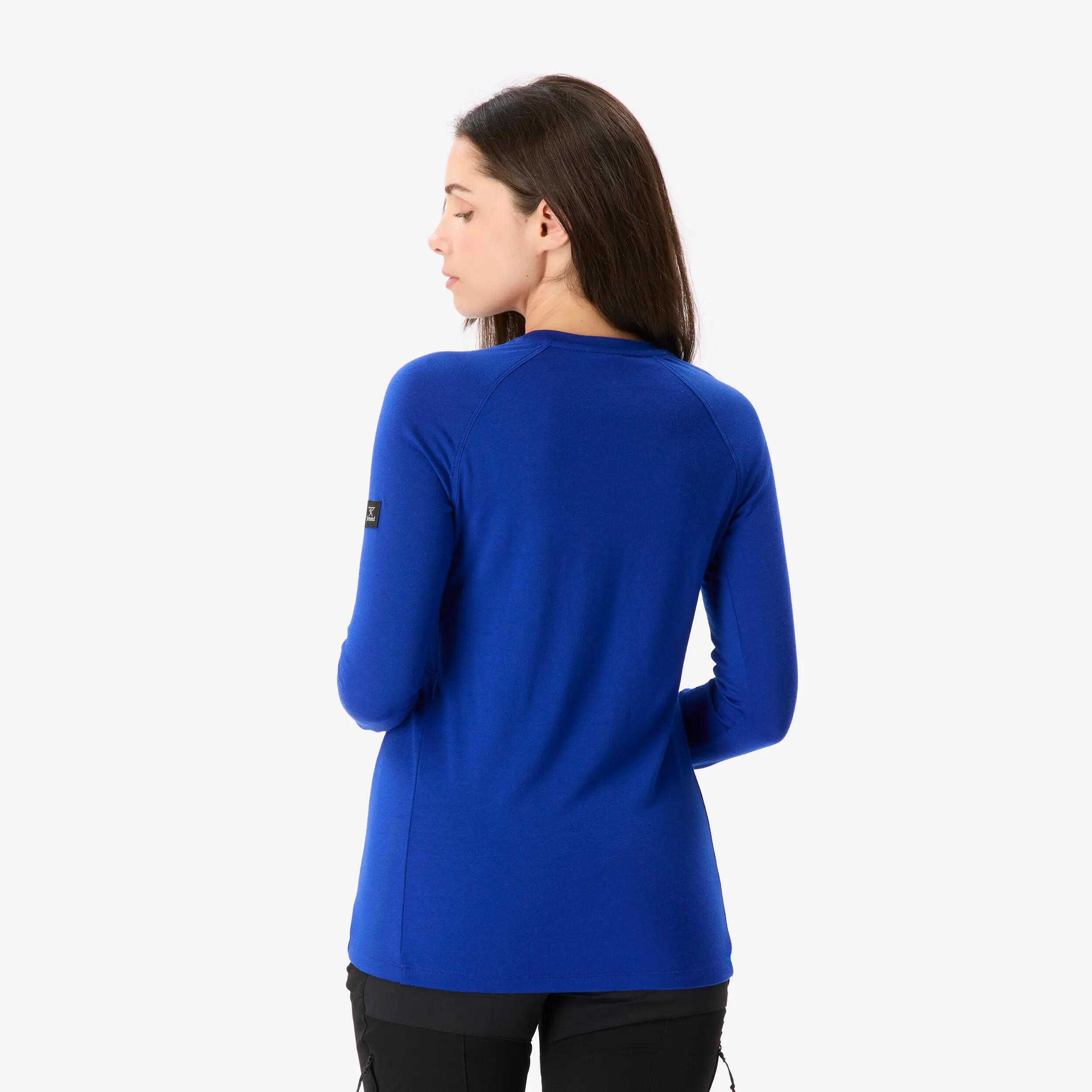 T-shirt lana merinos trekking donna MERINO RESIST blu 4/8
