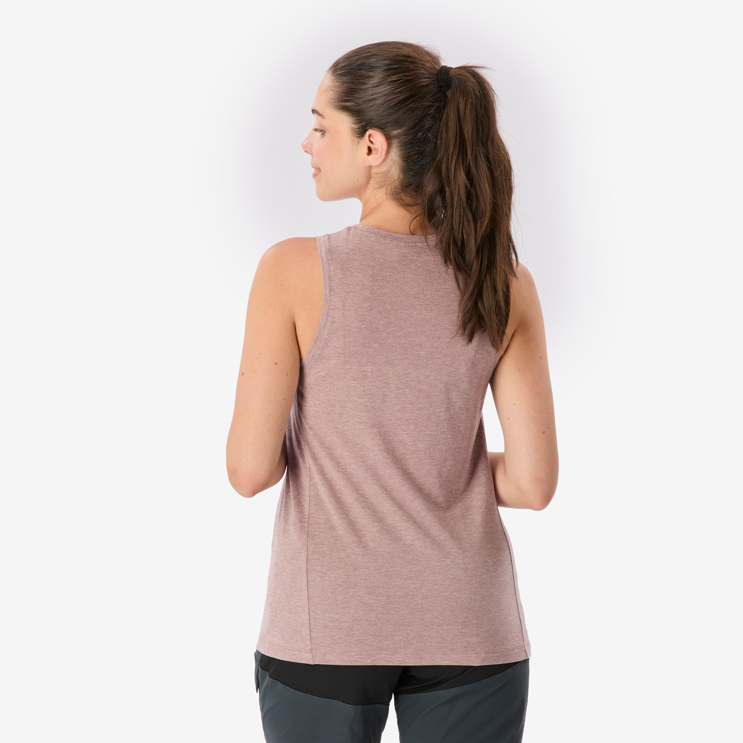 Women’s recycled Merino wool trekking tank top, Merino Rec Fresh - Pink - SIMOND