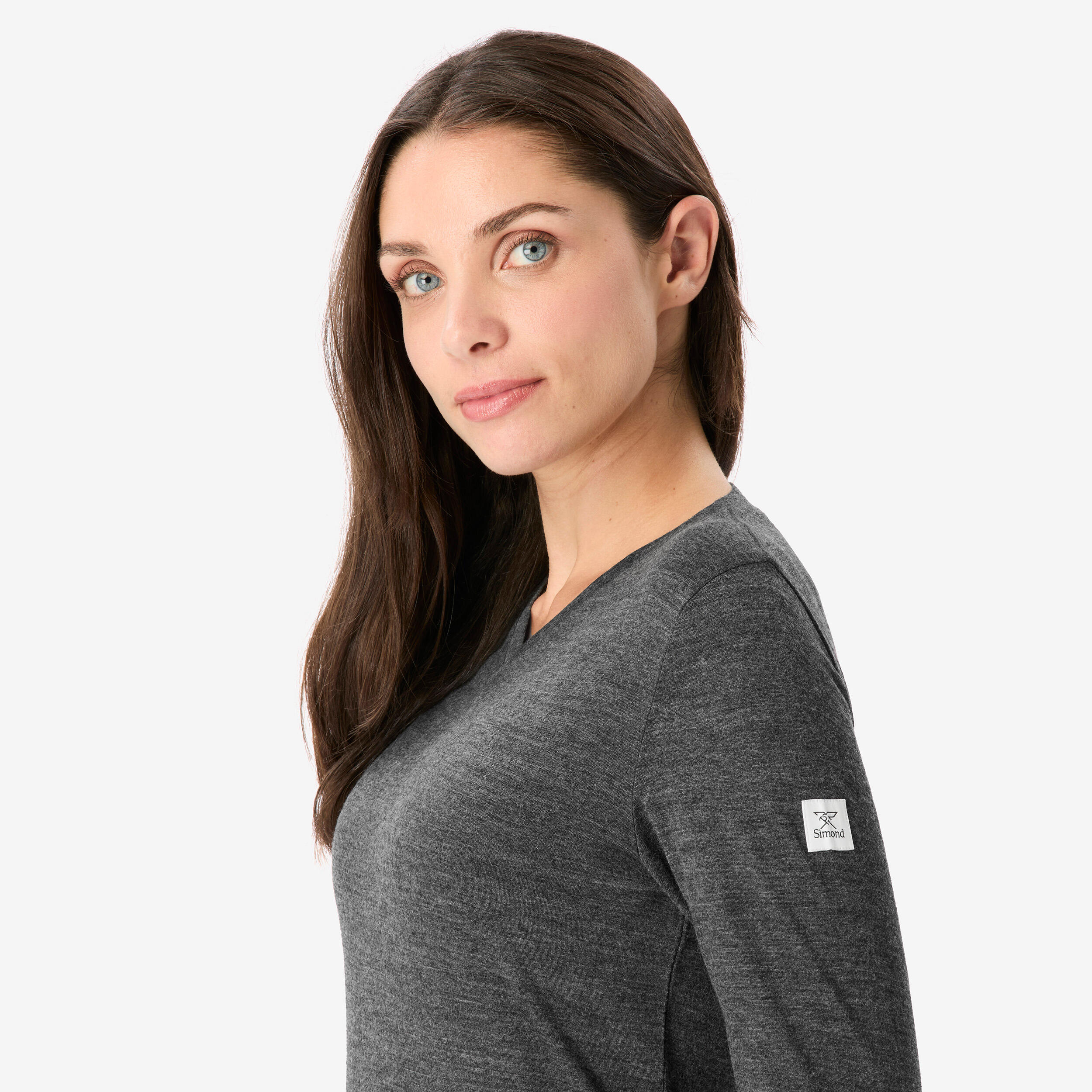 Chandail de longue randonnée à manches longues en mérinos femme, Merino Fresh 3/9