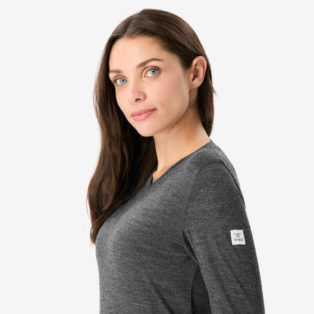 Футболка жіноча Merino Fresh з мериносової вовни для трекінгу чорна