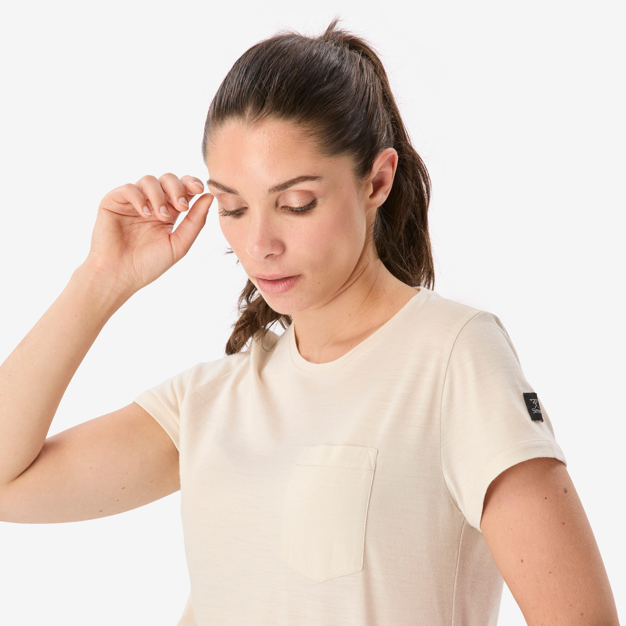 T-shirt de longue randonnée en laine mérinos femme 3/8