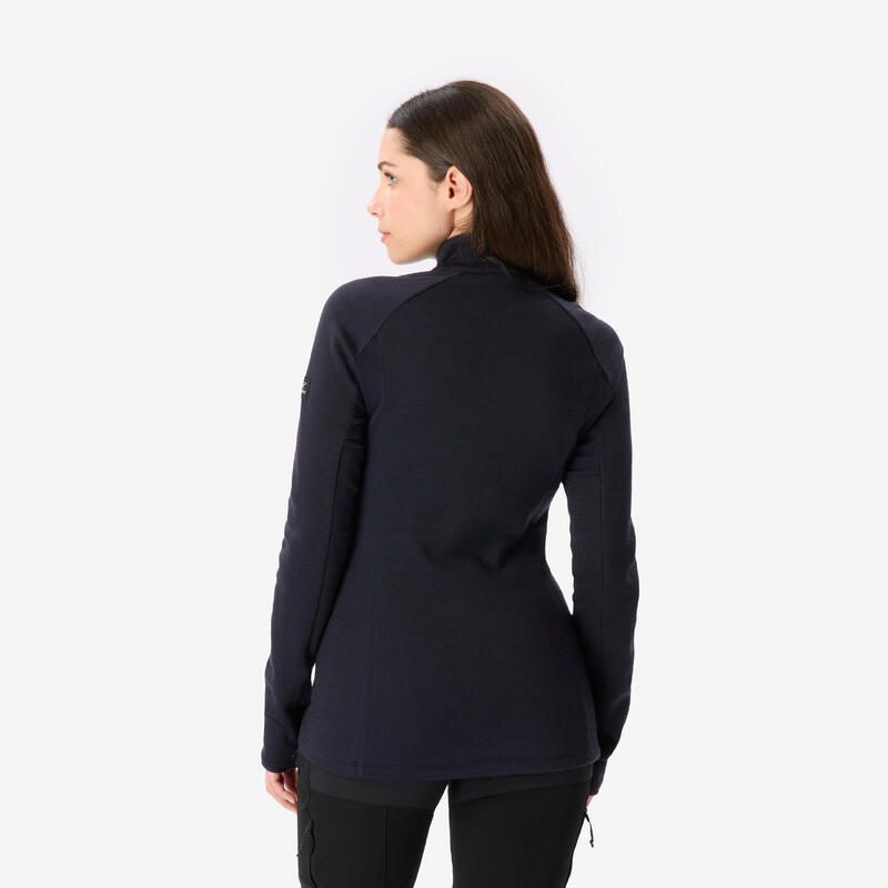 Bluză cu lână merinos Merino Resist Bleumarin Damă 