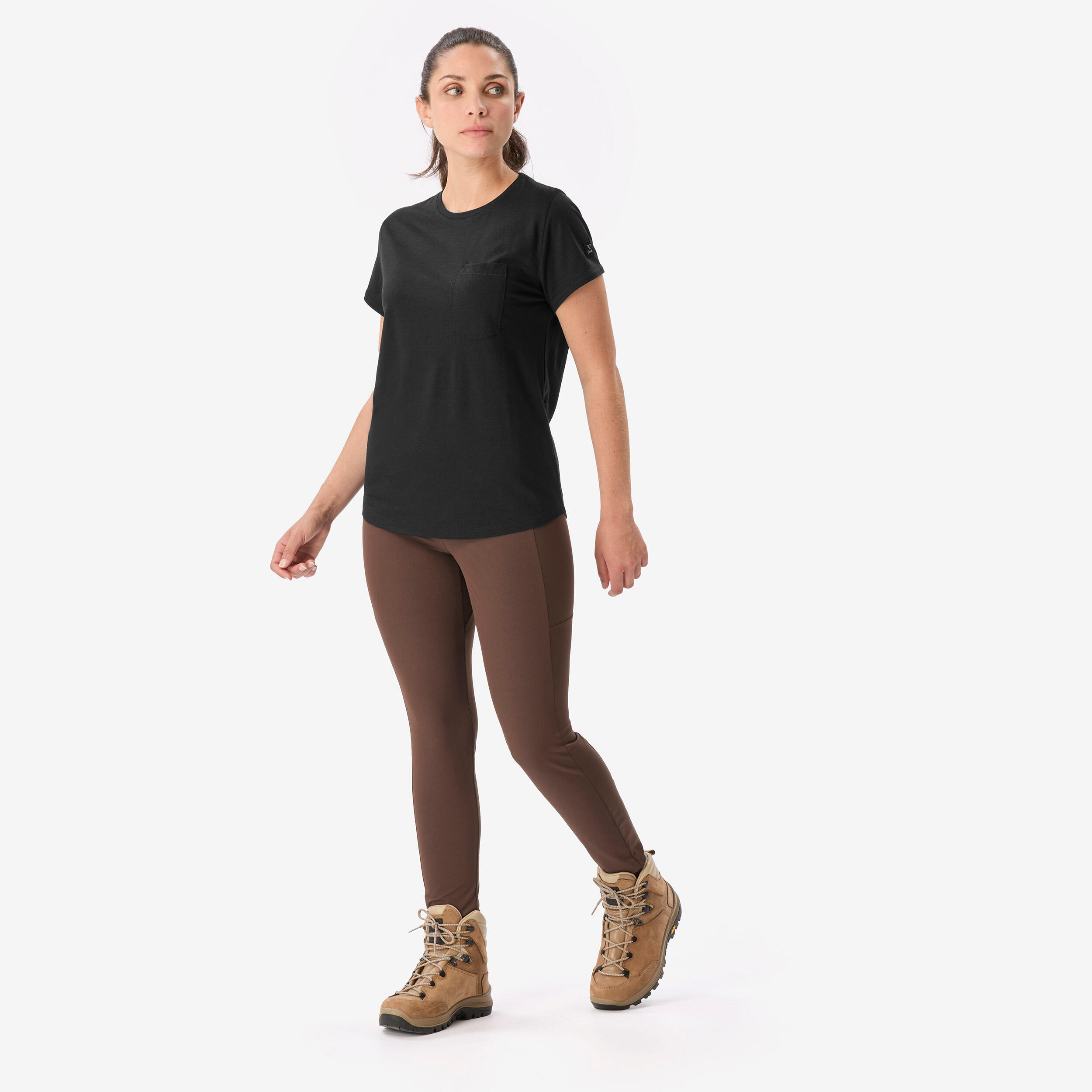 Leggings de trekking resistentes mulher, MT500 castanho 2/8