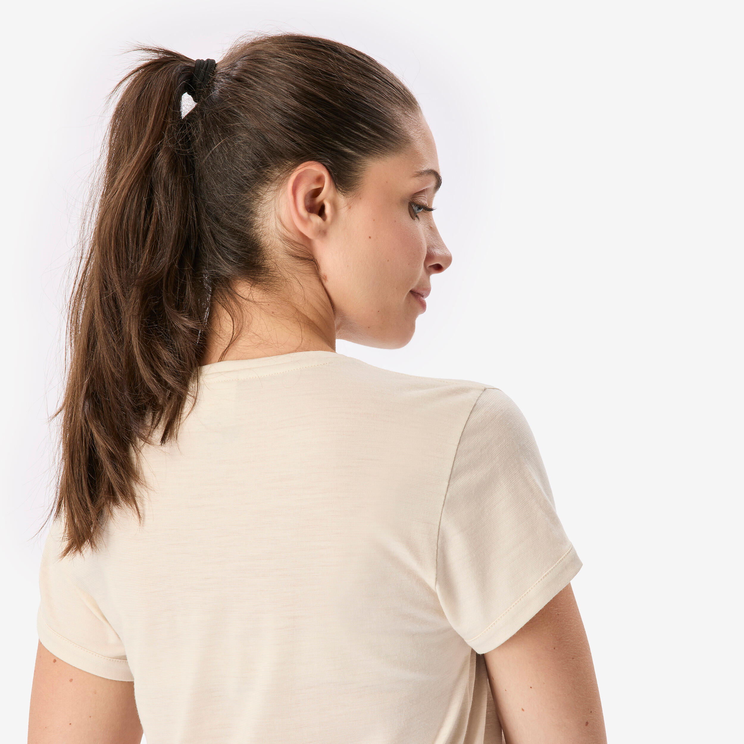 T-shirt de longue randonnée en laine mérinos femme 5/8