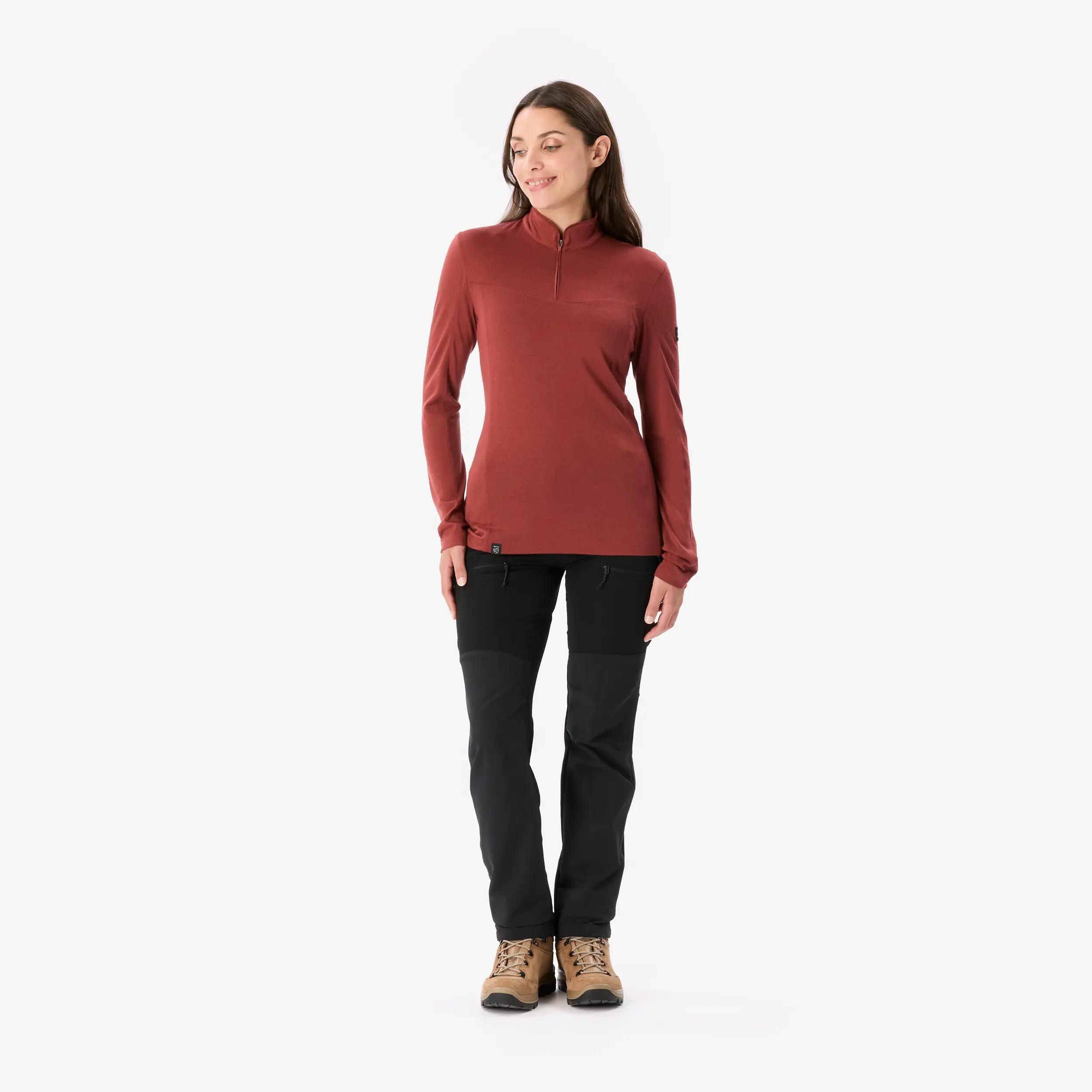 Dámské tričko s dlouhým rukávem se zipem u krku z vlny merino Merino Resist 2/9