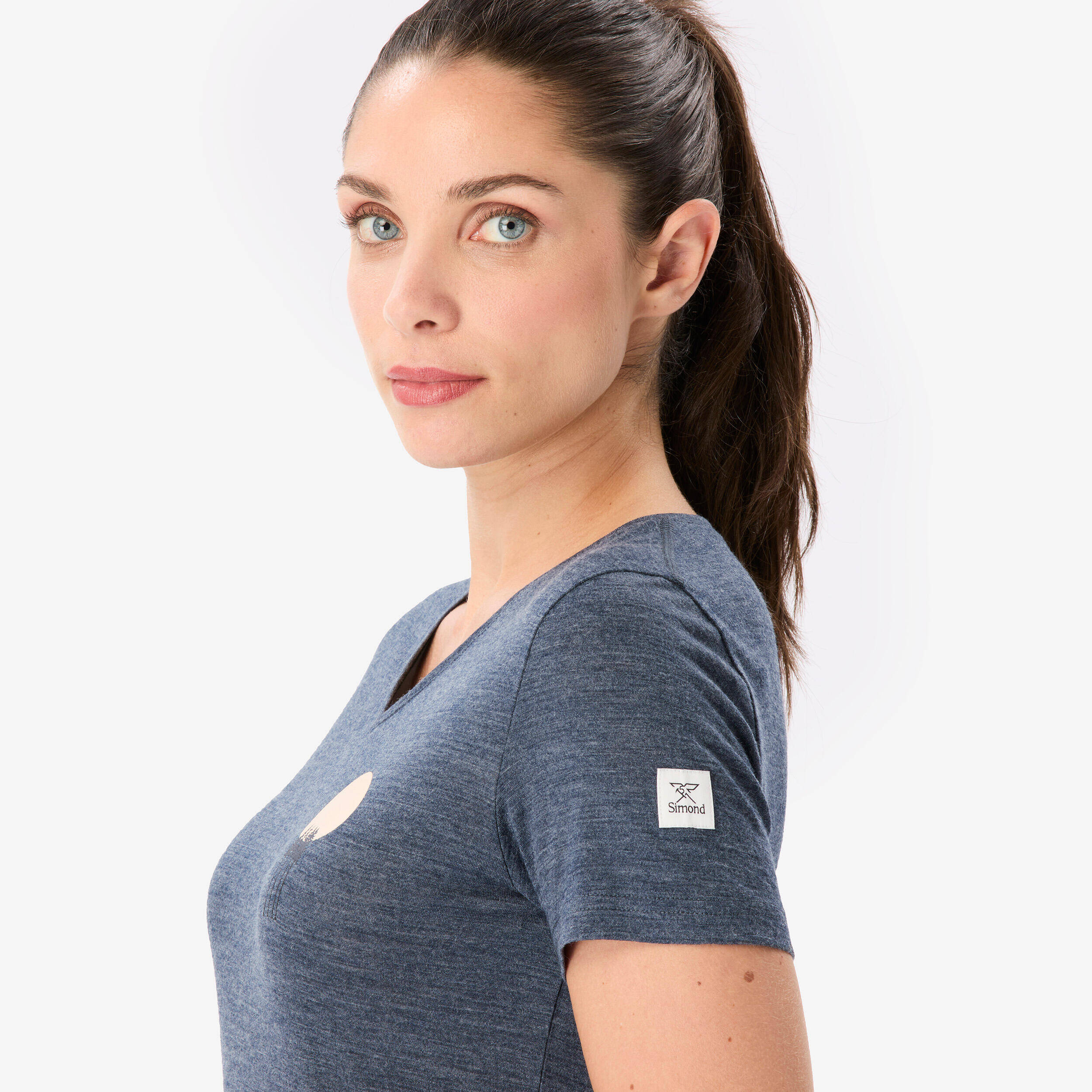 Women’s short-sleeved merino wool T-shirt Merino Fresh - Blue -  3