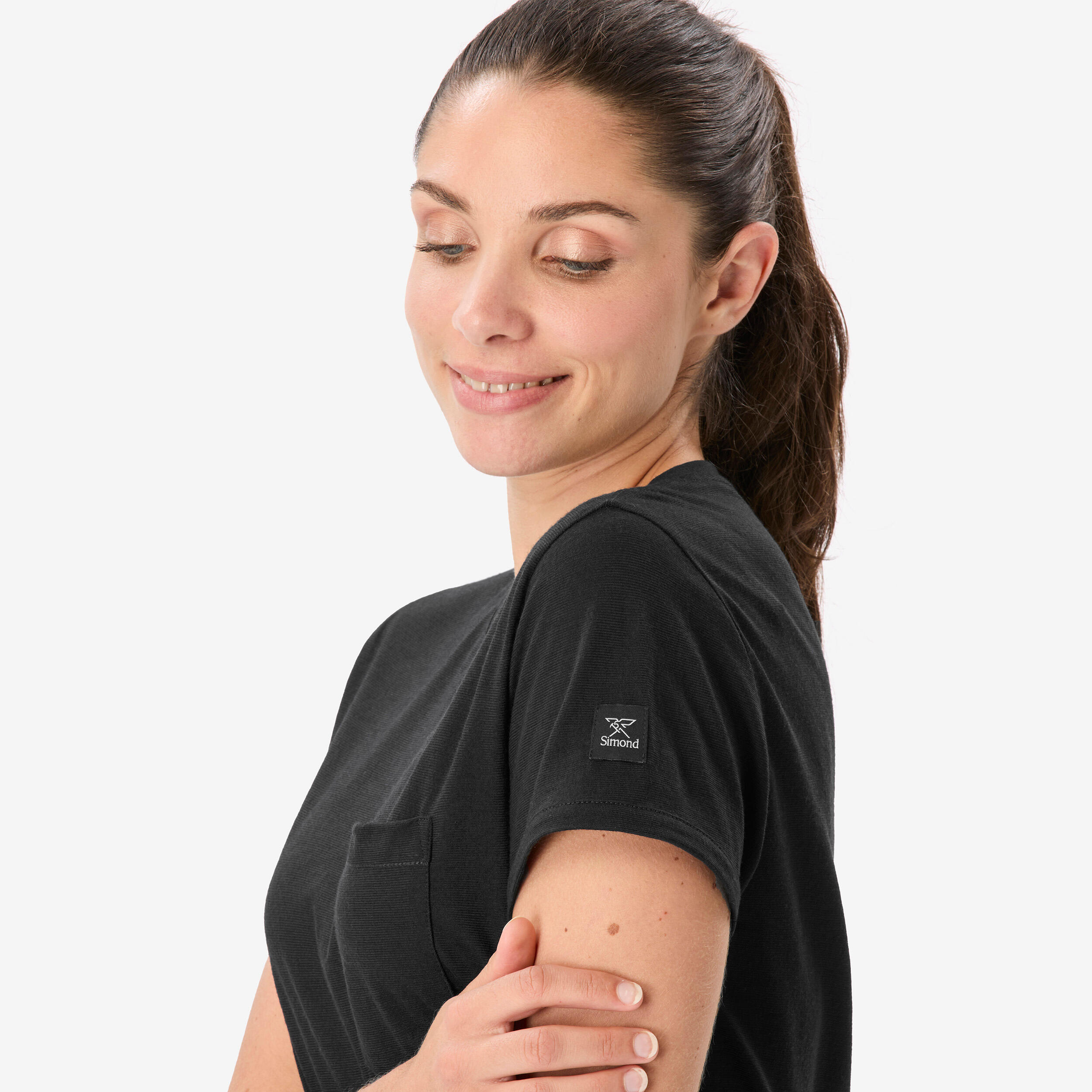 T-shirt de longue randonnée en laine mérinos femme 3/8