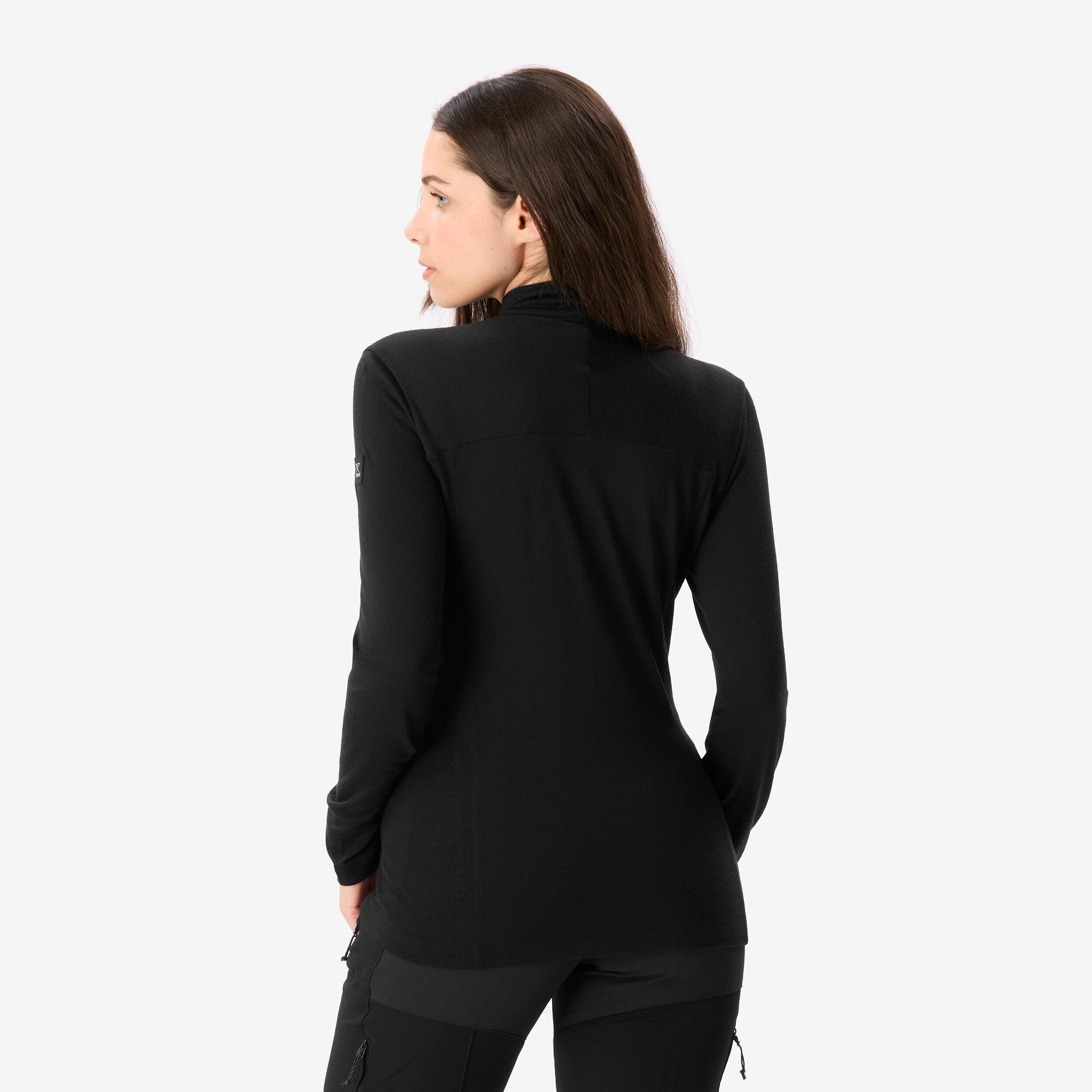 Chandail à manches longues et demi-zip en laine mérinos femme, Merino Resist 4/8