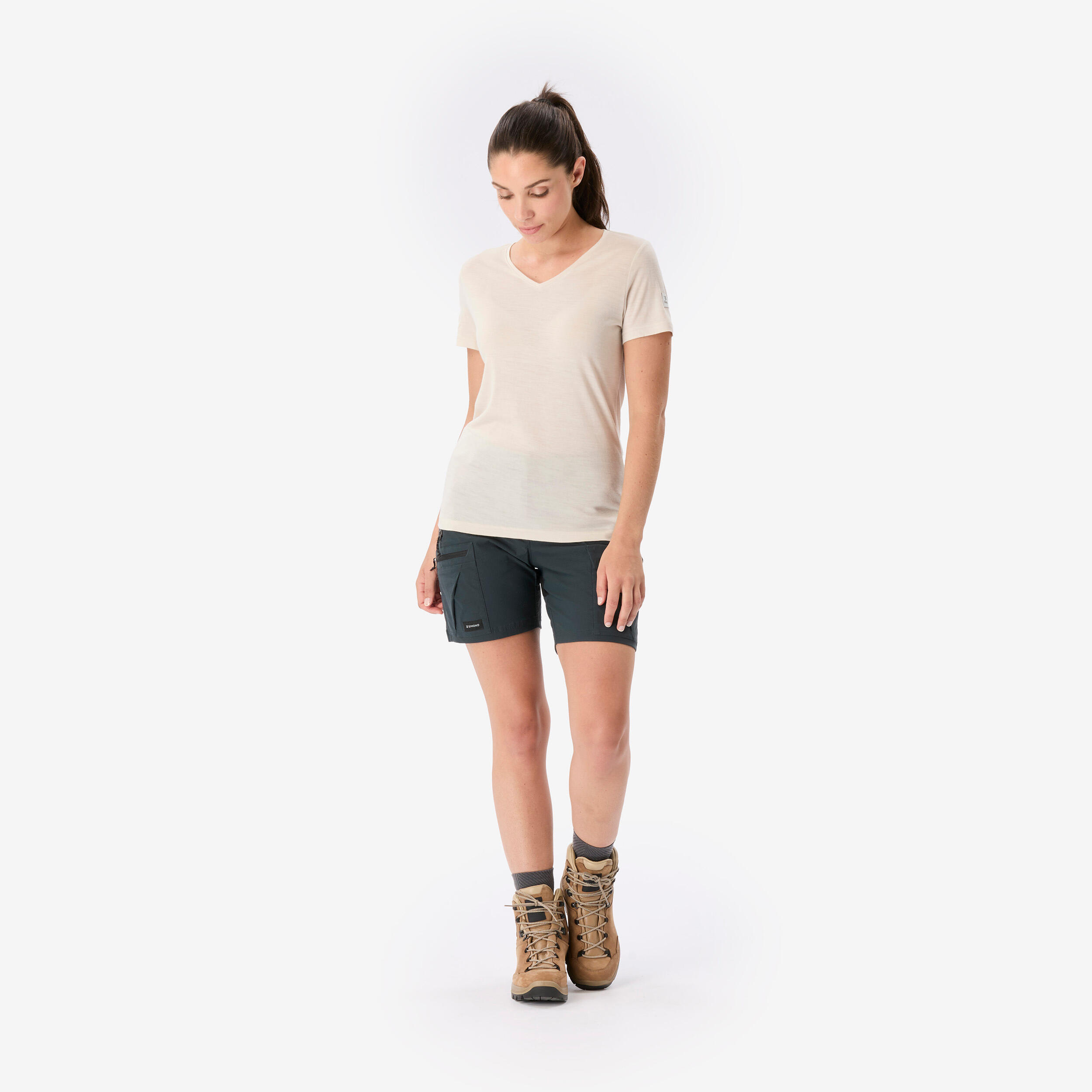 Women’s short-sleeved merino wool T-shirt Merino Fresh - Beige 2/8