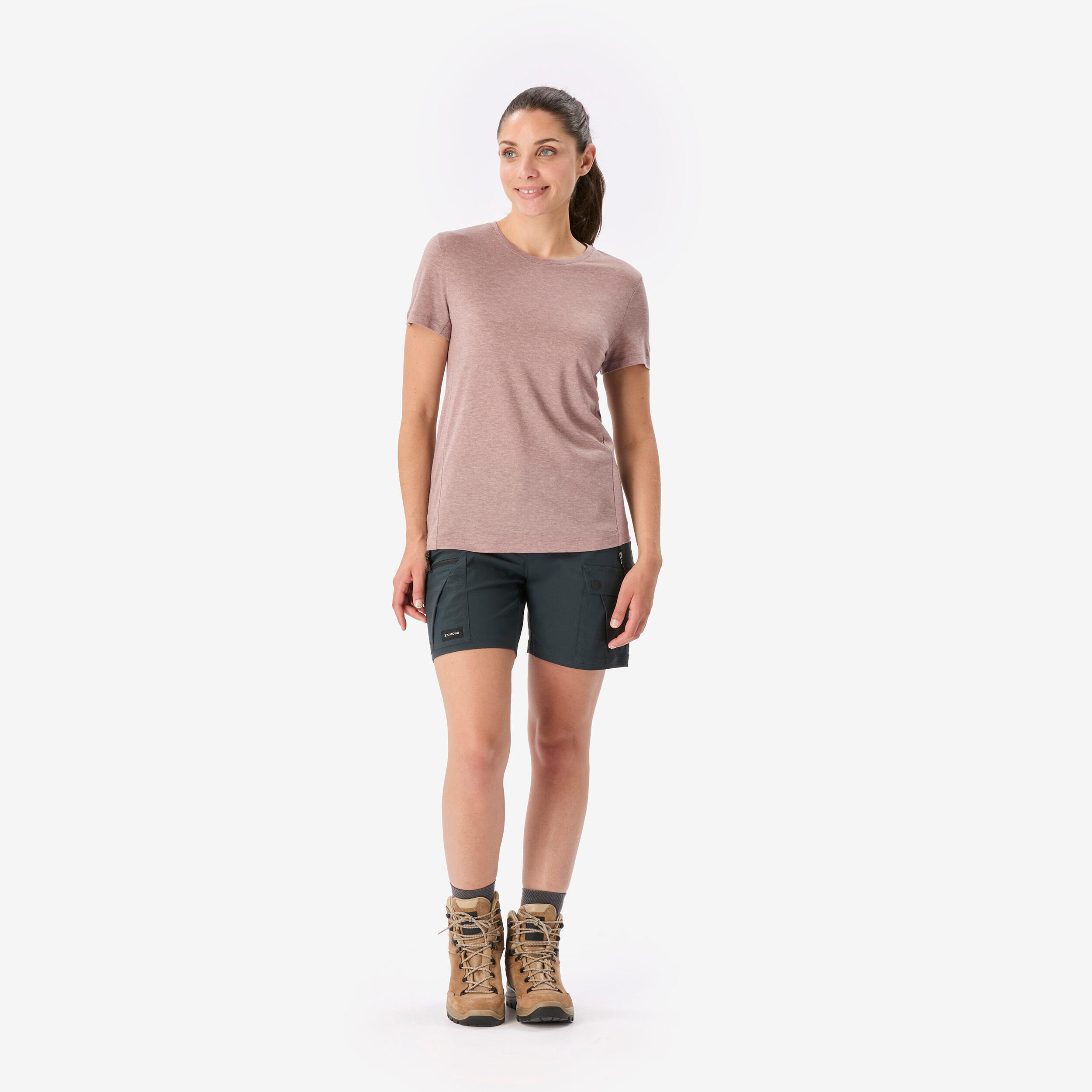 T-shirt de longue randonnée en laine mérinos femme, Merino Rec Fresh 2/8