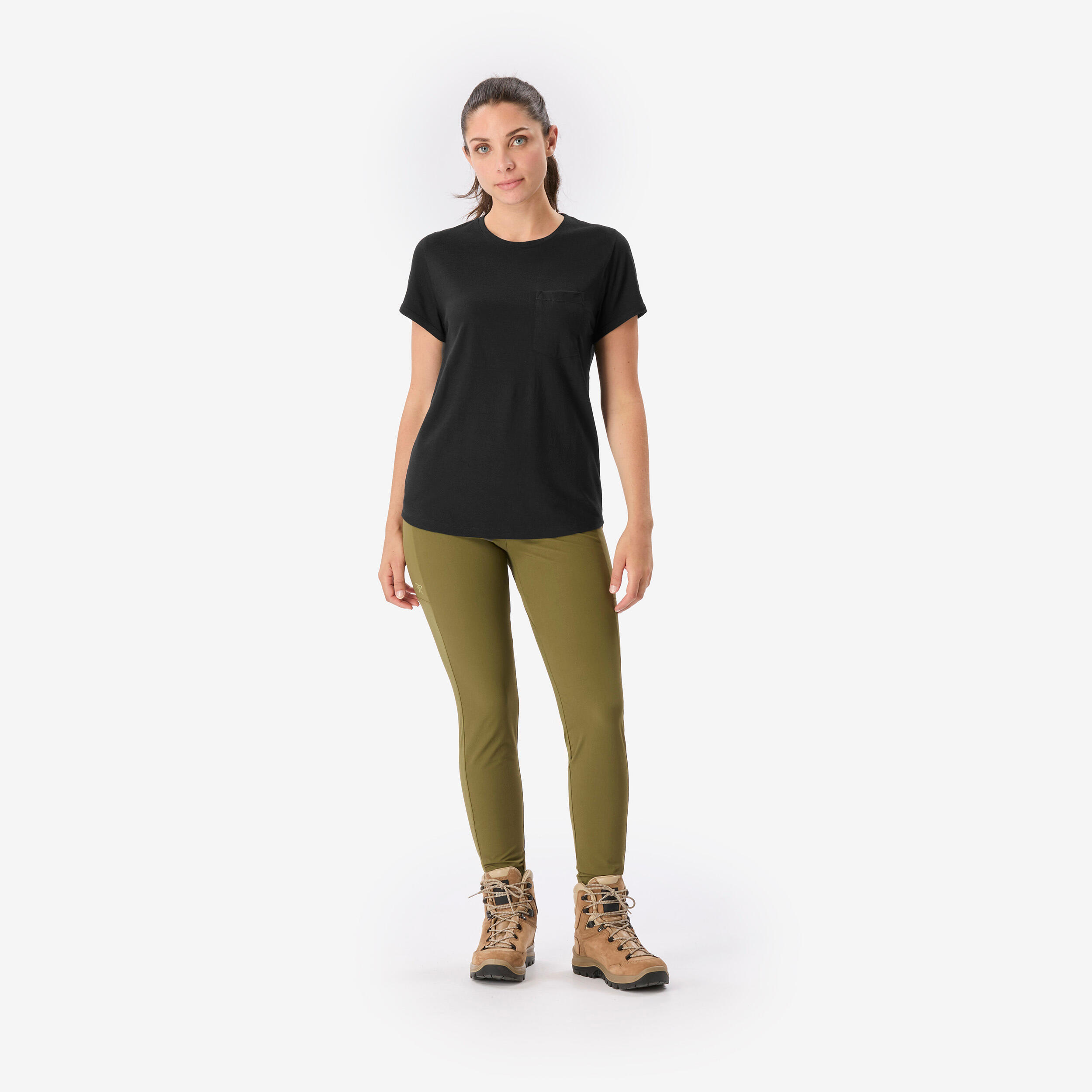 Legging de trekking résistant femme, MT500 kaki 2/8