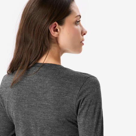 Футболка жіноча Merino Fresh з мериносової вовни для трекінгу чорна