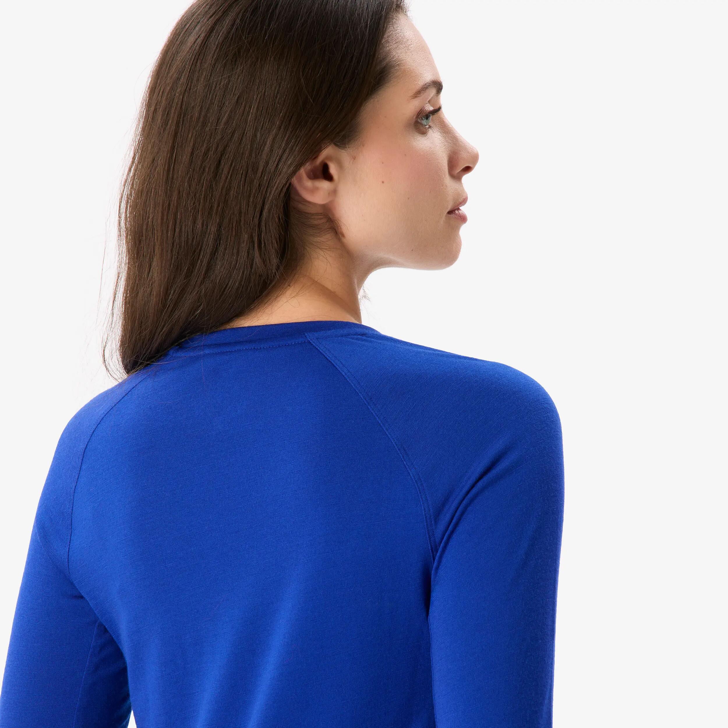 T-shirt lana merinos trekking donna MERINO RESIST blu 5/8