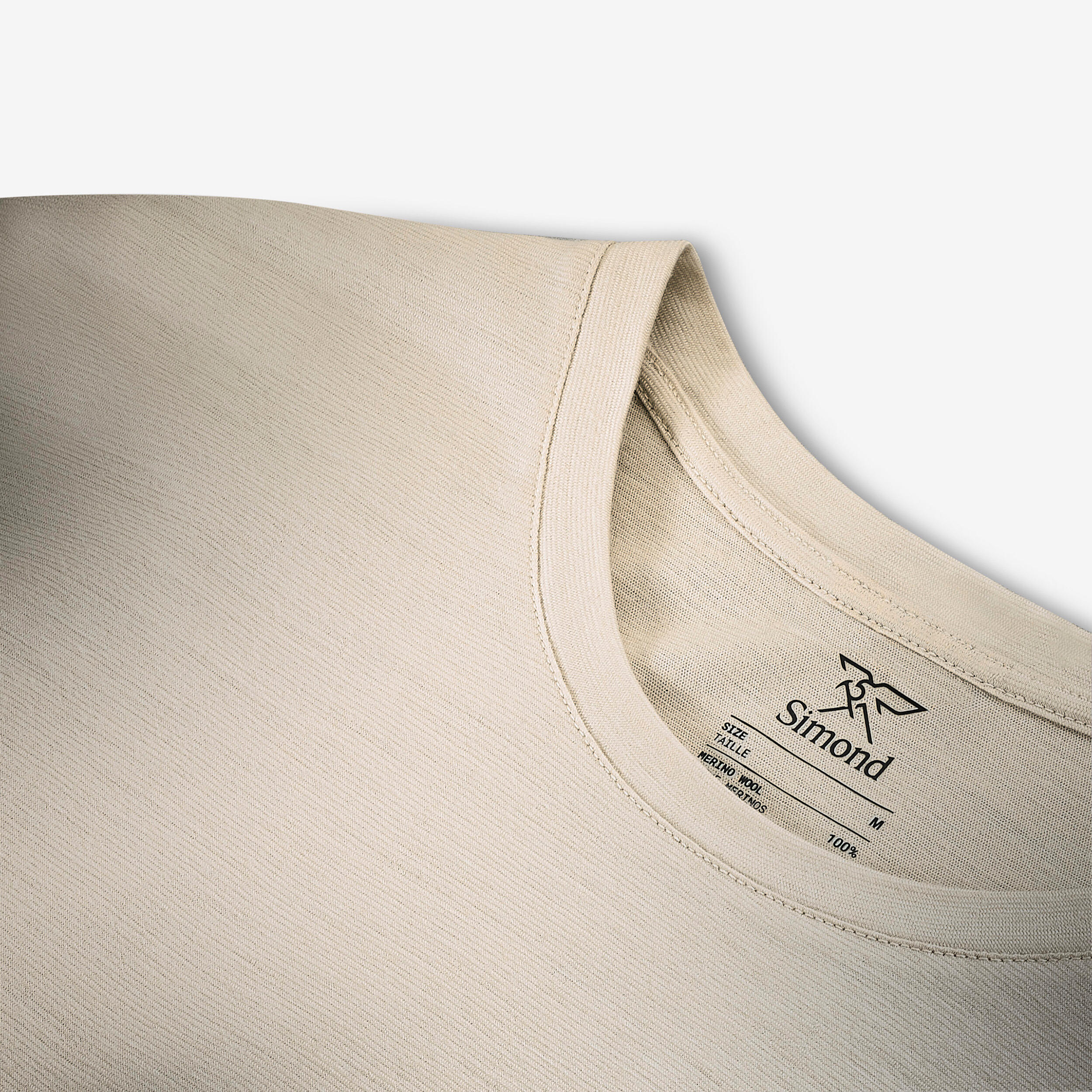 T-shirt de longue randonnée en laine mérinos homme 6/8
