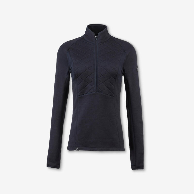 Bluză cu lână merinos Merino Resist Bleumarin Damă 