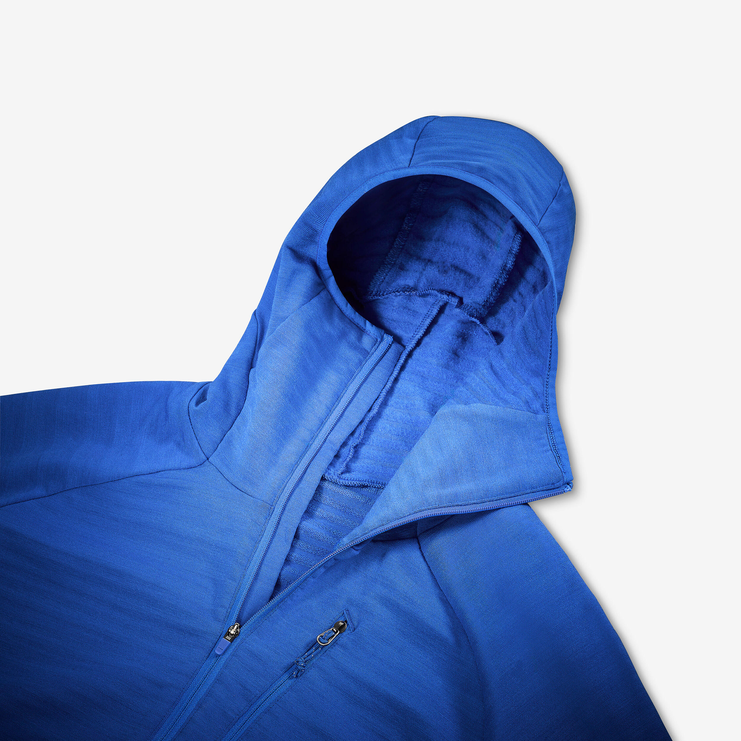 Pull technique à capuche en laine mérinos homme, Resist bleu 8/11