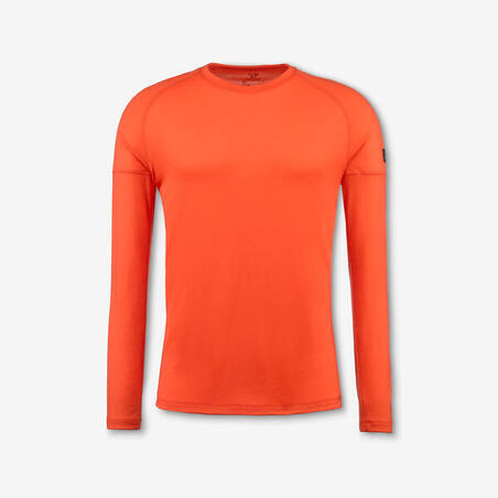 Футболка чоловіча Merino Resist з довгими рукавами для трекінгу помаранчева