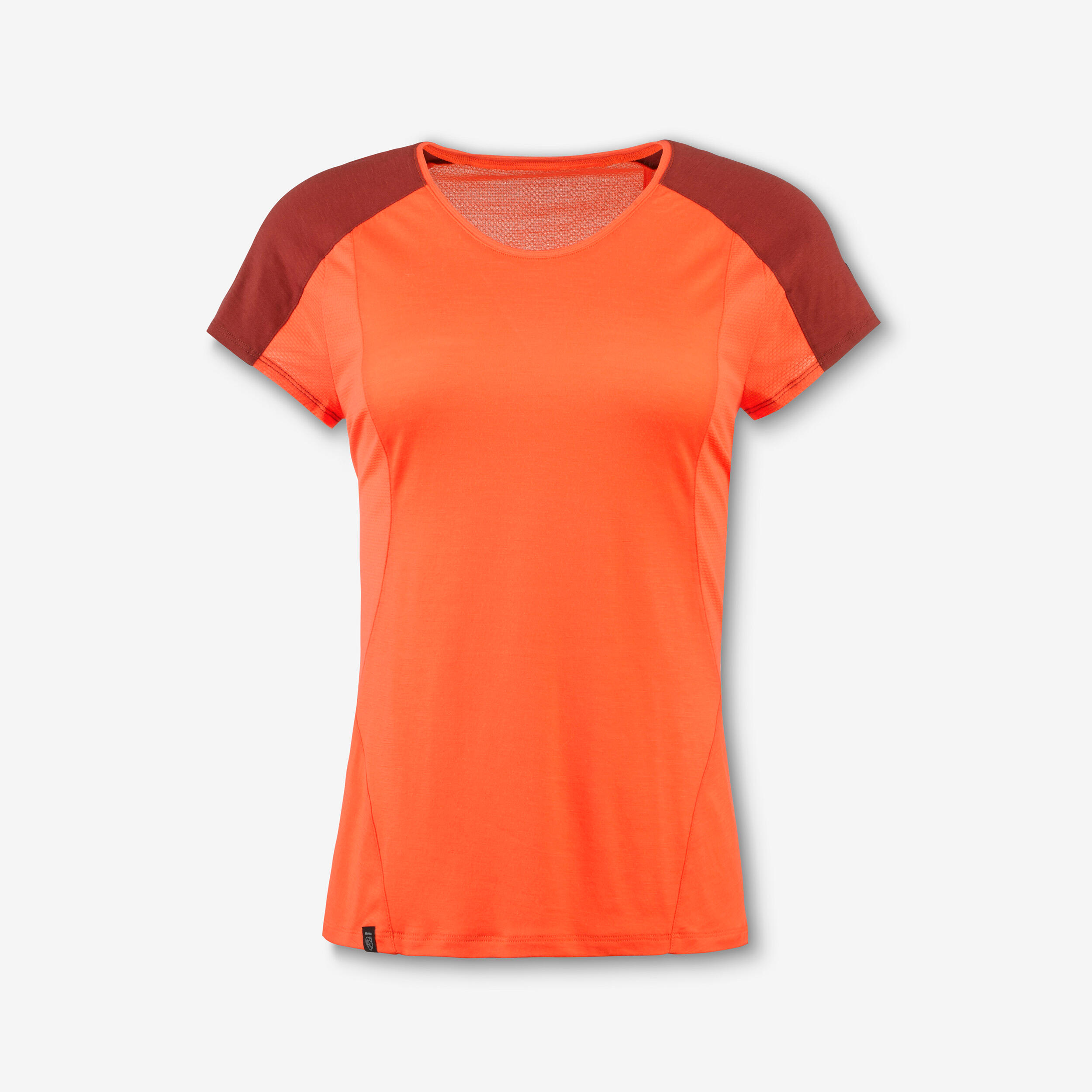 Damen-Trekking-T-Shirt mit kurzen Ärmeln aus Merinowolle, Merino Resist orange 8/8