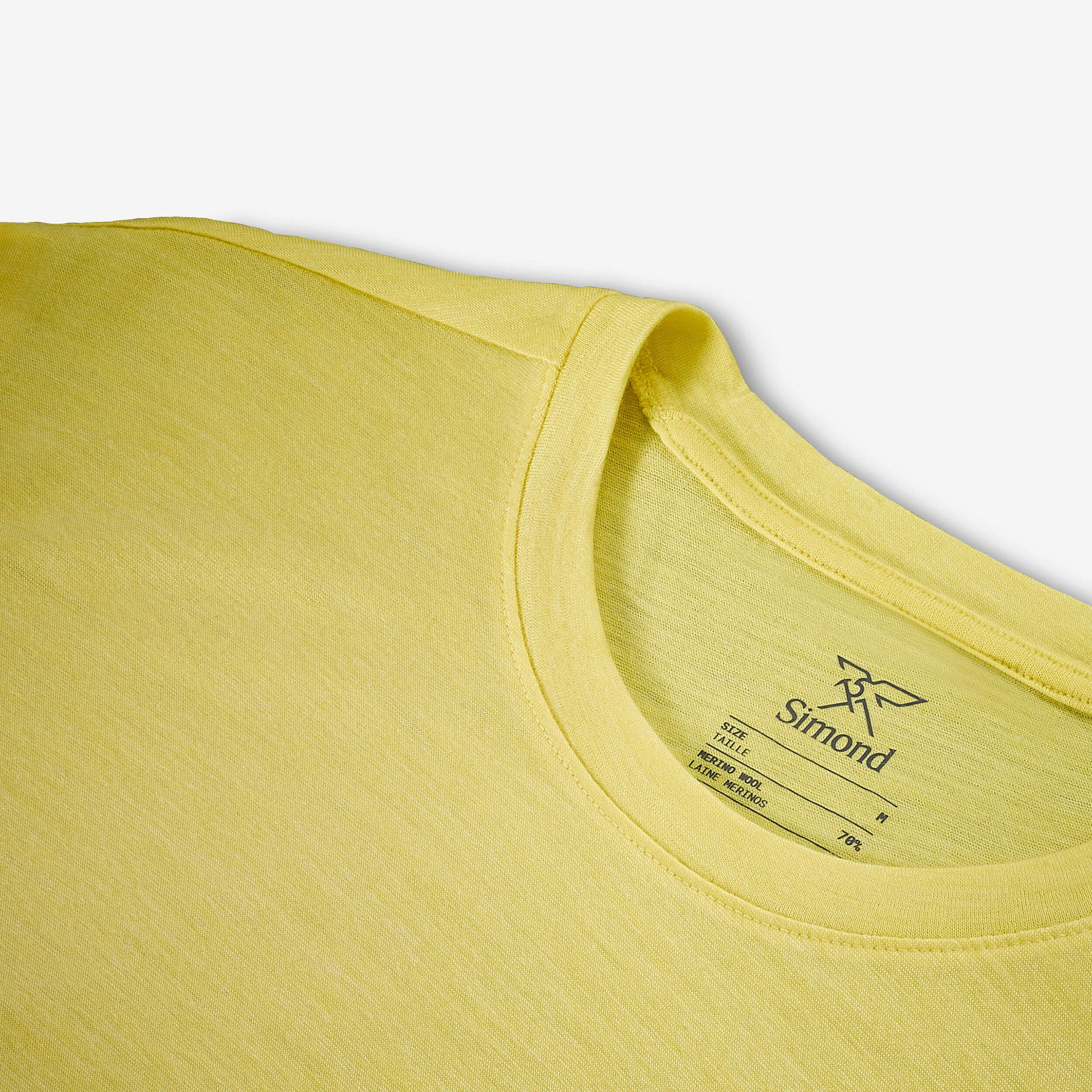 T-shirt manches courtes de trek en laine mérinos homme, Merino Fresh jaune 6/8