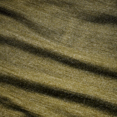 Футболка чоловіча для трекінгу з довгими рукавами з мериносової вовни хакі