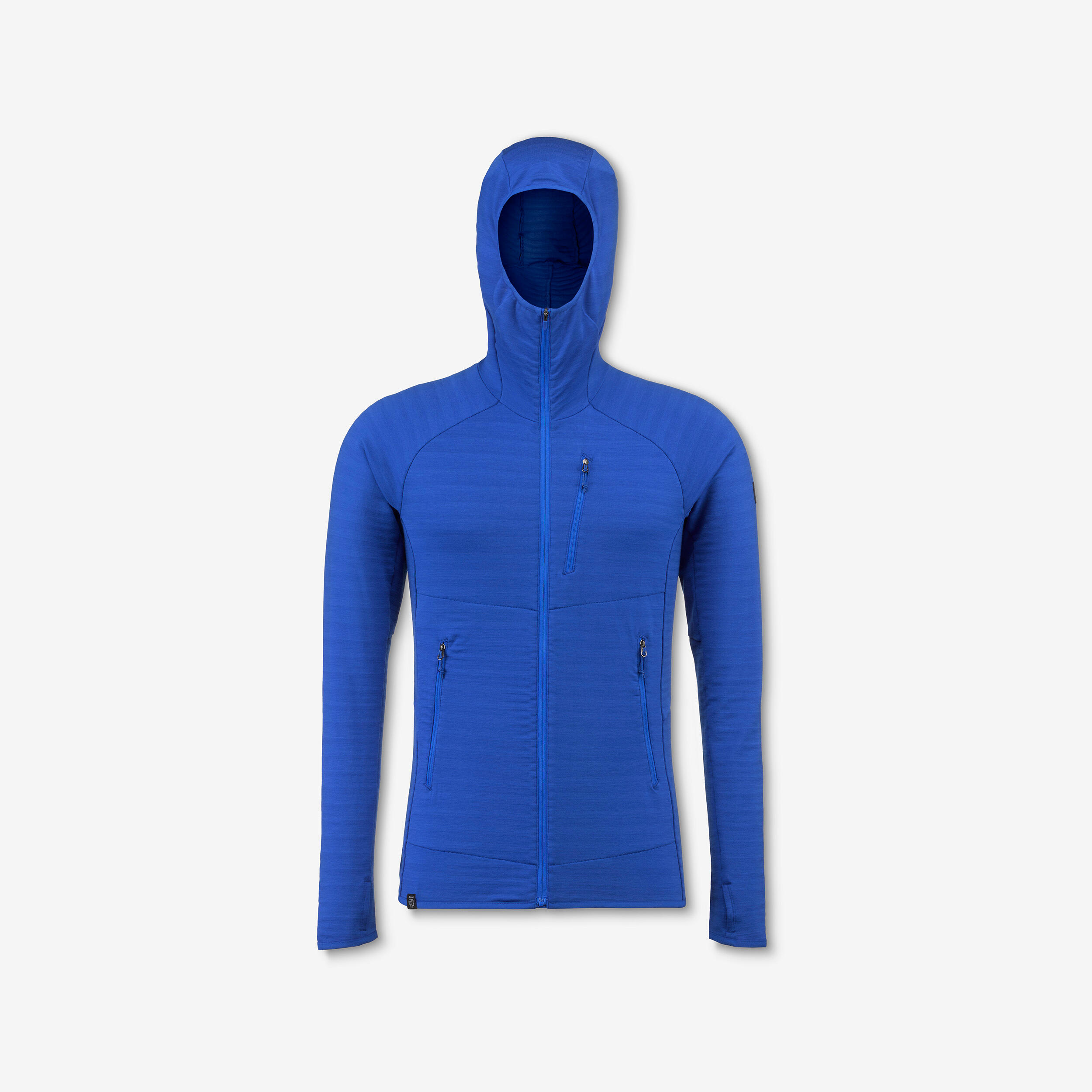 Pull technique à capuche en laine mérinos homme, Resist bleu 11/11