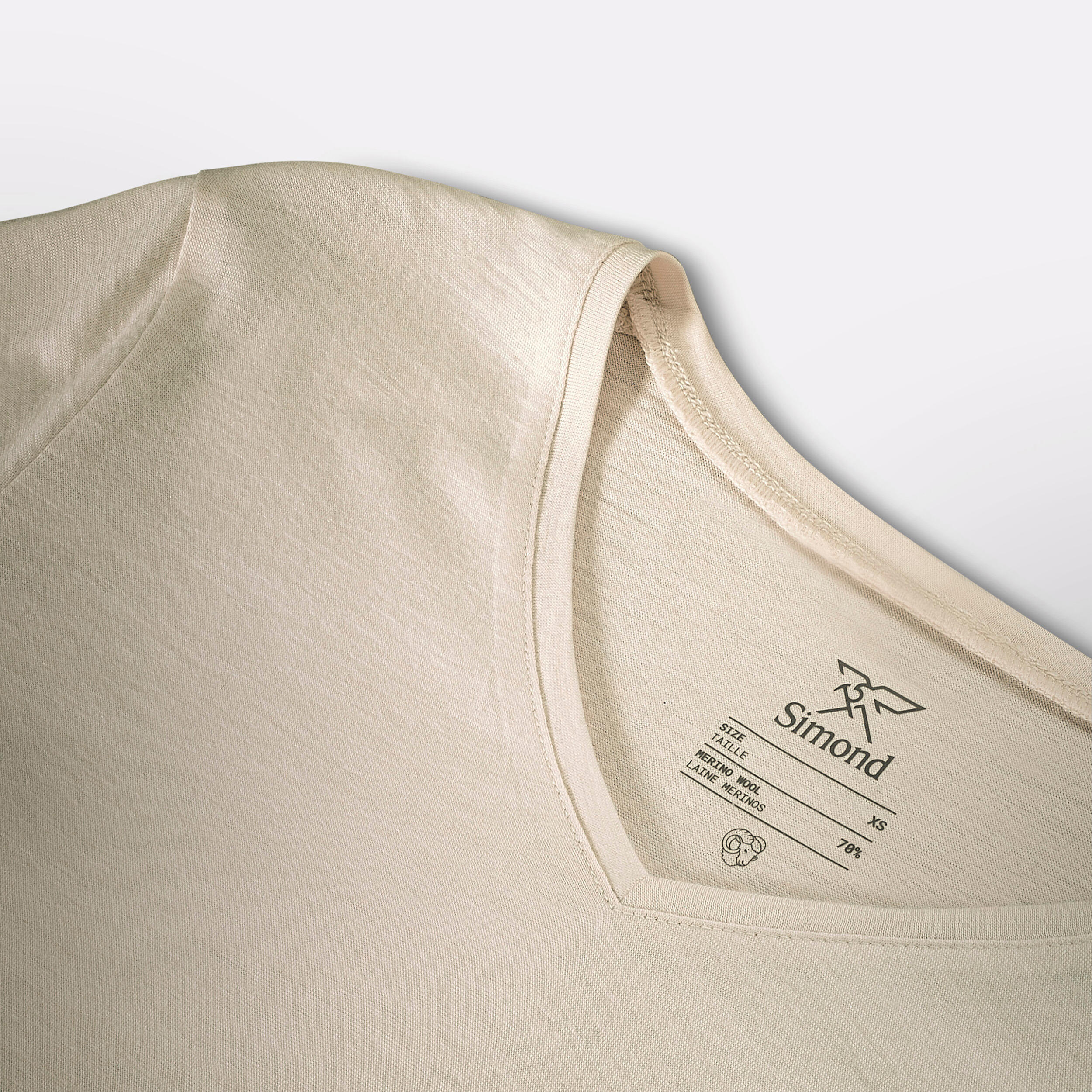 Women’s short-sleeved merino wool T-shirt Merino Fresh - Beige 6/8