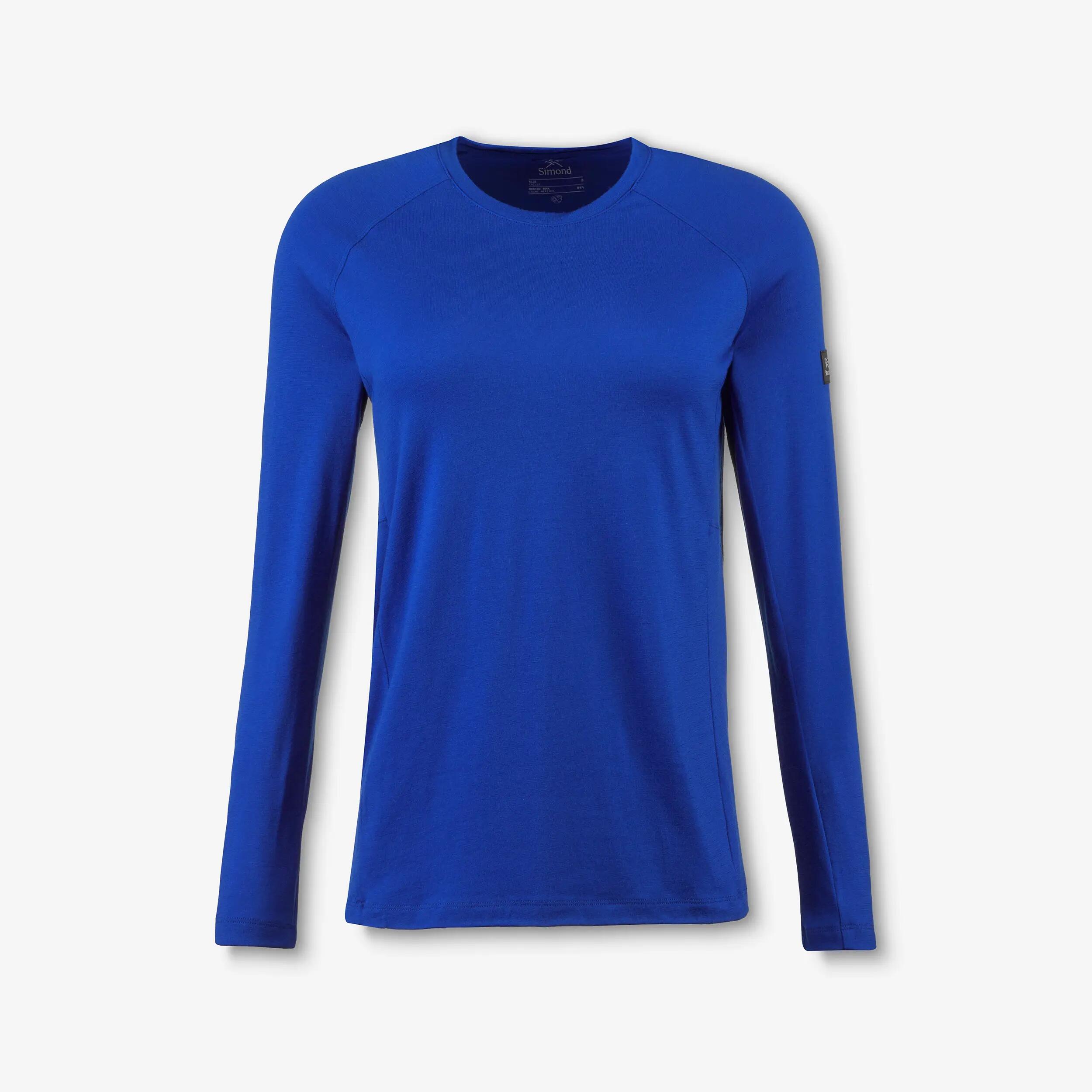 T-shirt lana merinos trekking donna MERINO RESIST blu 8/8