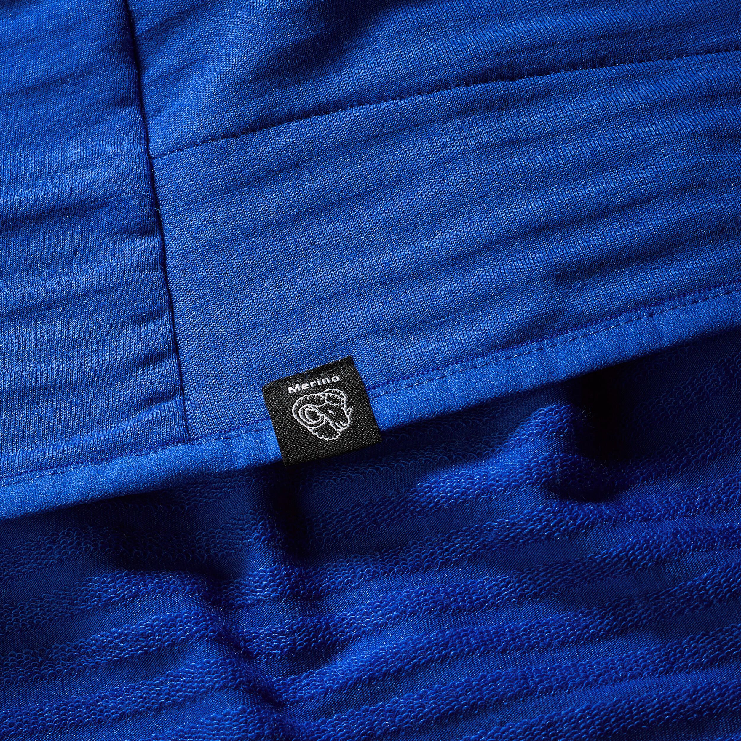 Pull technique à capuche en laine mérinos homme, Resist bleu 9/11