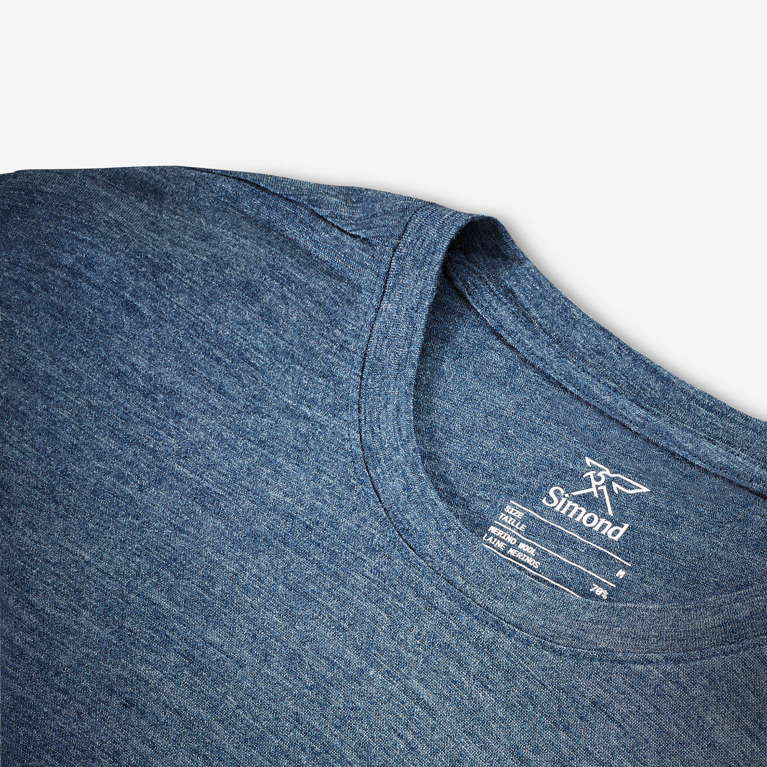 Merino wollen T-shirt voor heren - T-shirt met korte mouwen van merinowol voor heren, sportief, lichtgewicht, thermisch basislaagje, wandel-T-shirt (X-Large, Windsor Blue Henley