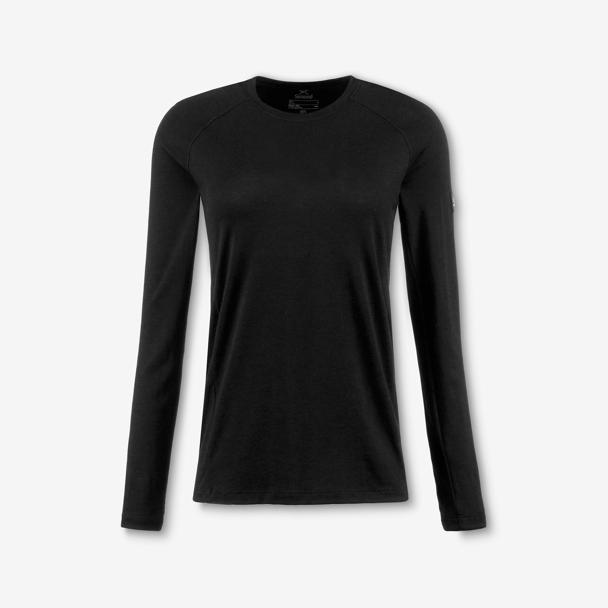 T-Shirt ICEBREAKER 260 Tech Long Sleeve Crewe - Noir - Femme - 100% laine Mérinos - Manches longues Noir - Prêt-à-Porter