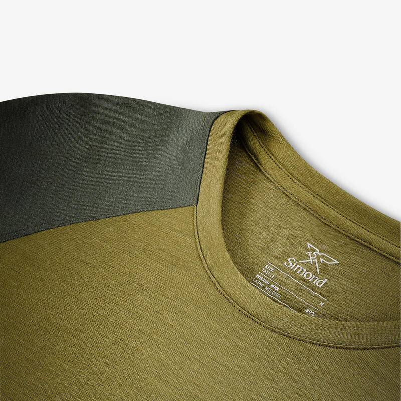 Tricou cu lână merinos Merino Resist Kaki Bărbați