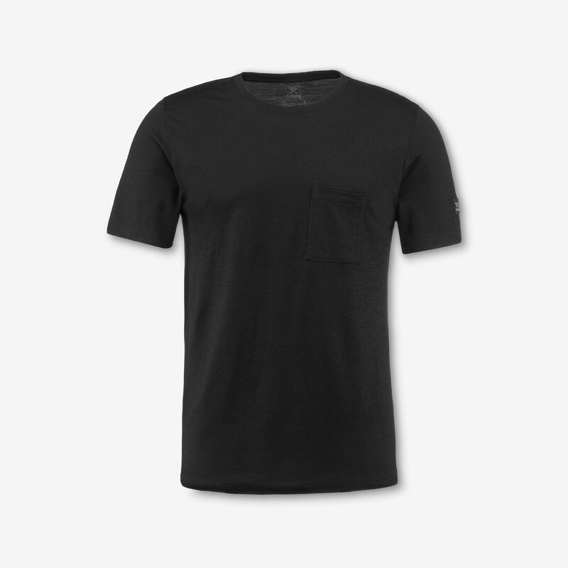 Tricou din 100% lână merinos Negru Bărbați
