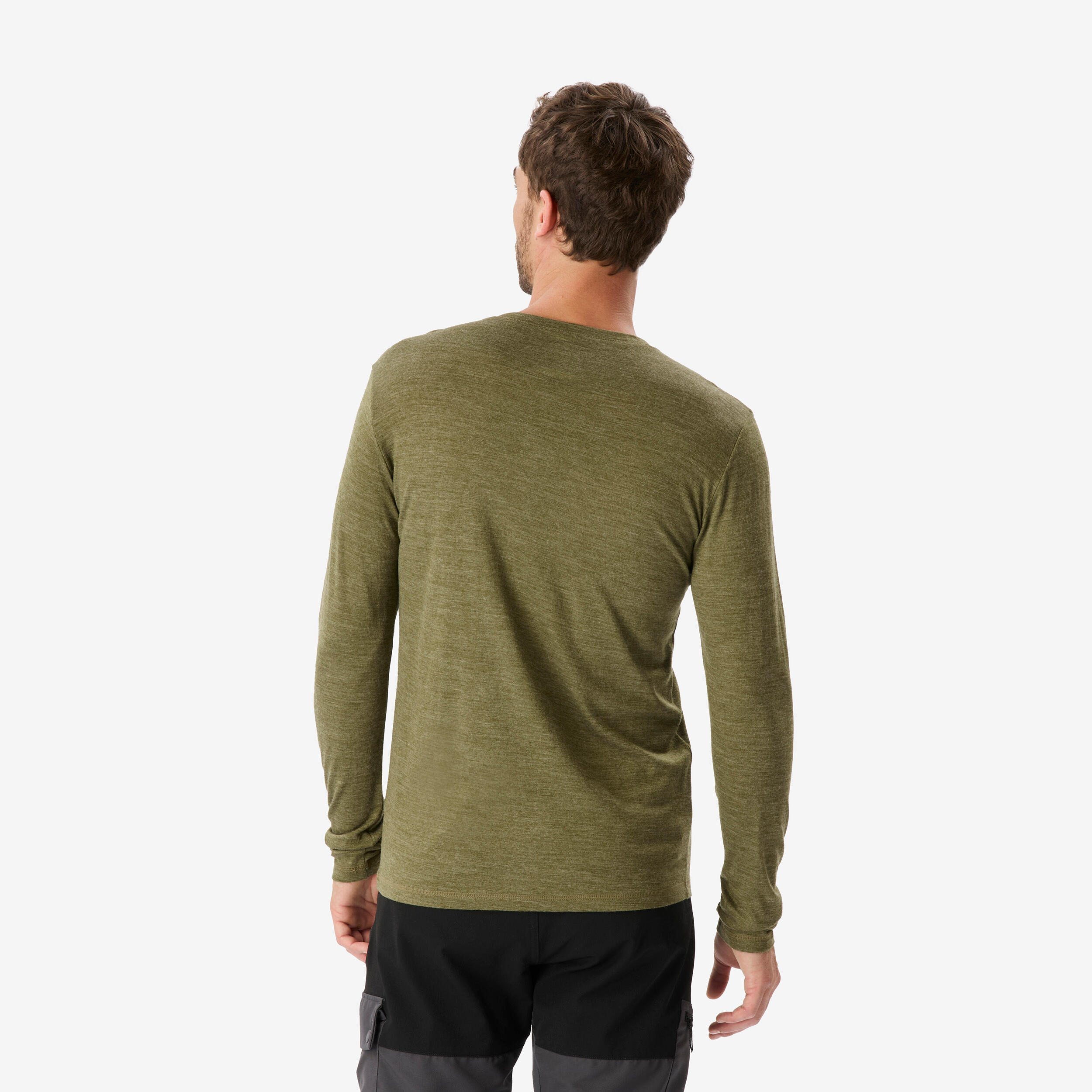 Chandail à manches longues de longue randonnée en mérinos homme, Merino Fresh - SIMOND