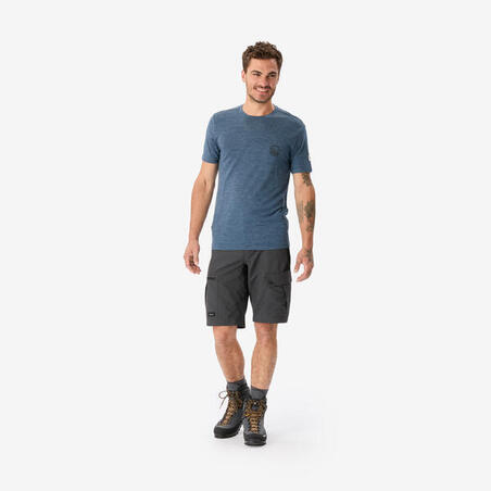 Футболка чоловіча Merino Fresh для трекінгу із мериносової вовни блакитна