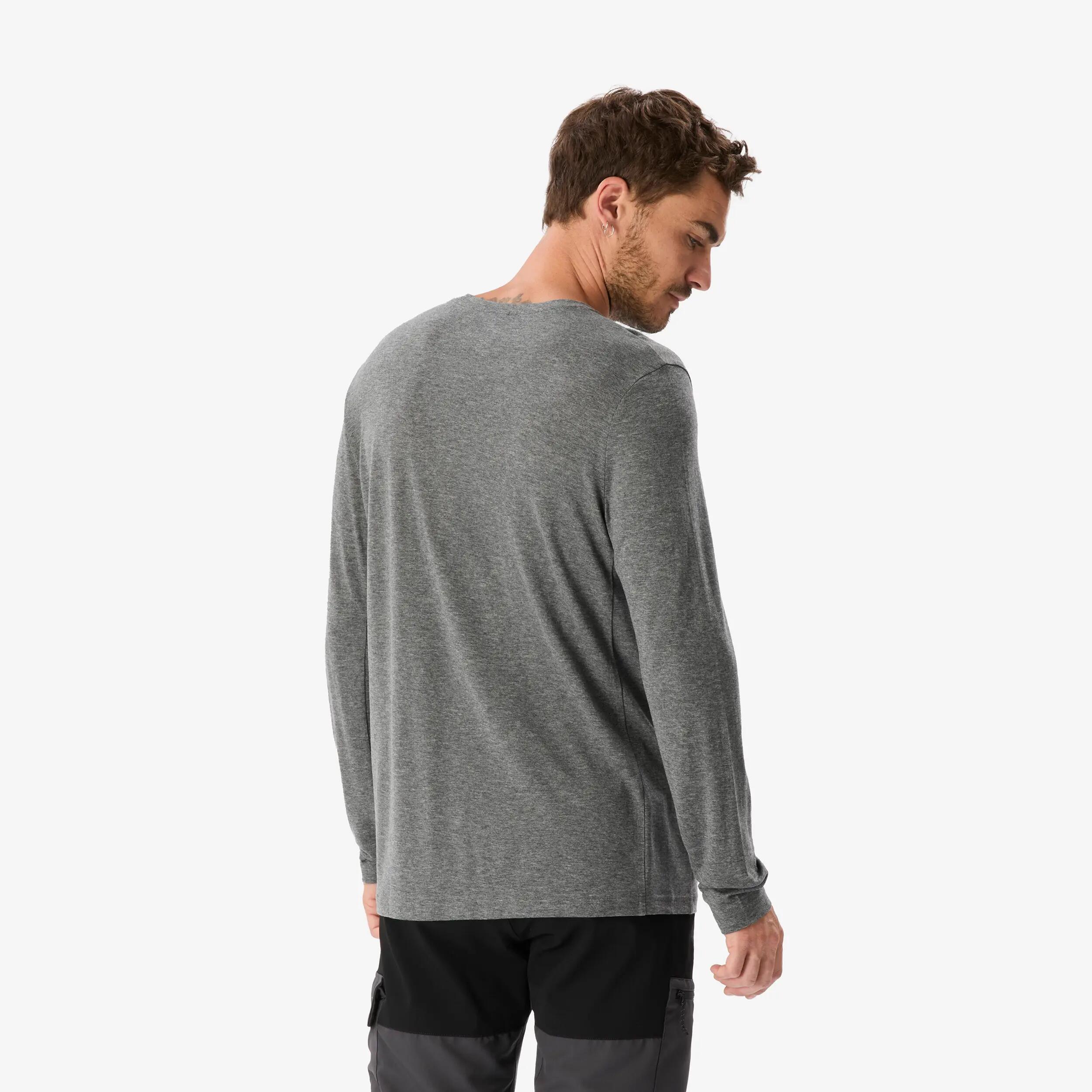 T-Shirt lana merinos trekking uomo MERINO REC FRESH grigia 4/8