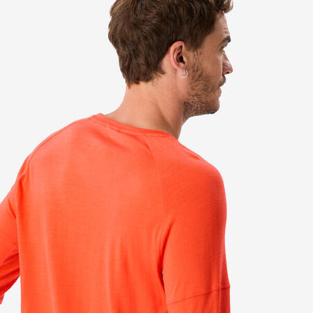 Футболка чоловіча Merino Resist з довгими рукавами для трекінгу помаранчева